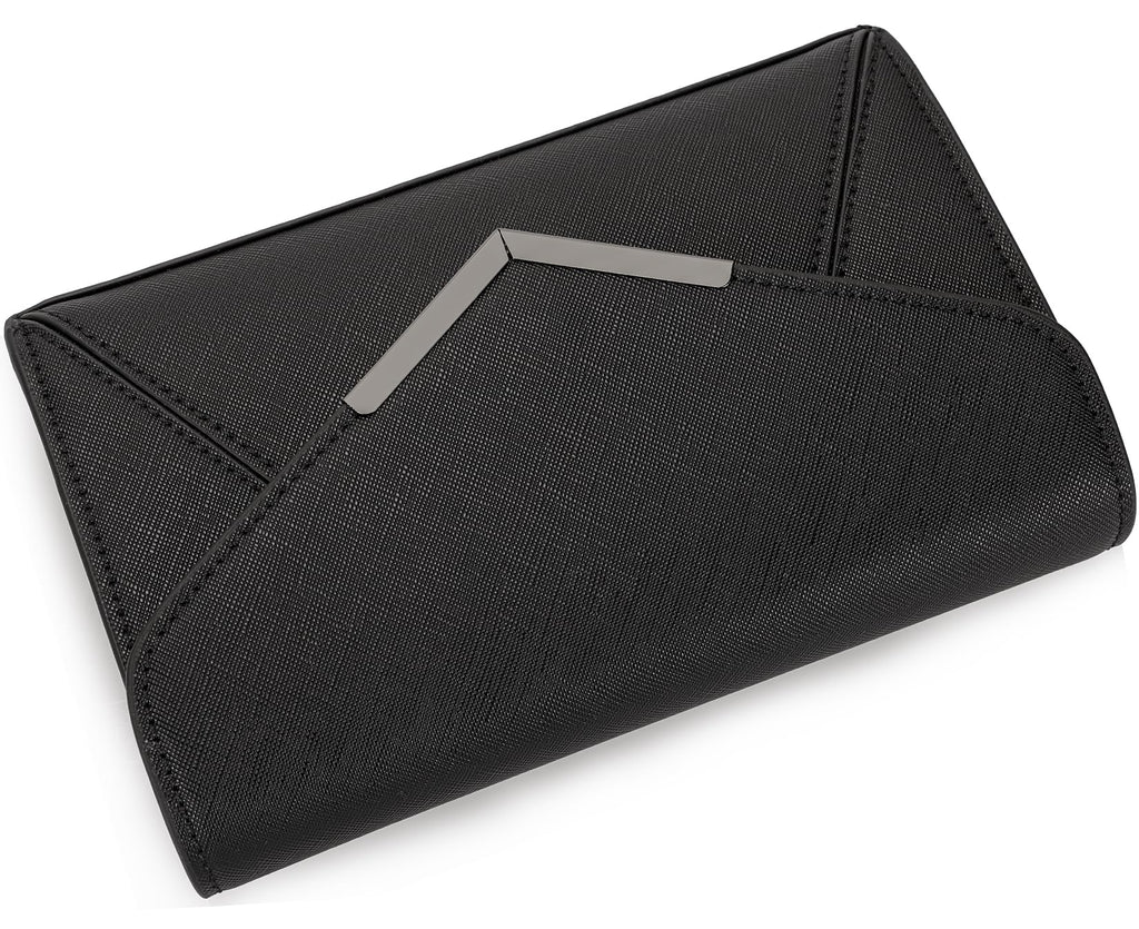 DEXMAY Women Envelope Clutch Faux Saffiano Leather Evening Handbag Foldover Clutch Bag Formal Dressy Purse
