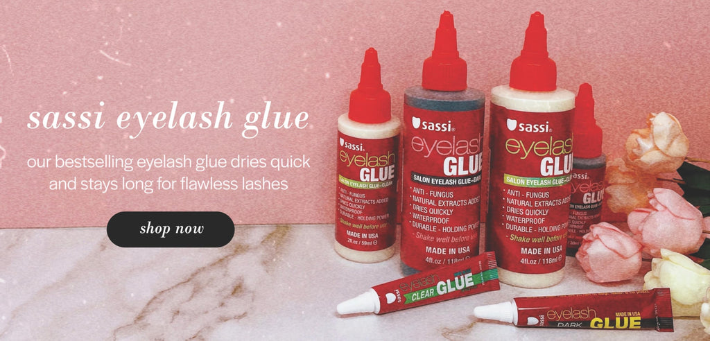 Sassi Eyelash Glue Clear 1oz | Quick-Drying, Natural Extract Formula, Waterproof, Durable Hold, Long-Lasting, Lash Adhesive | Made in USA
