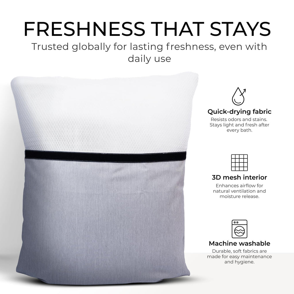 Luxury Bath Pillow for Tub - Thick and Comfortable Bathtub Pillow Support for Head and Neck and Back - Washable Quick-Drying Bath Pillows - Bath Cushion for Home Spa - Fits Any Bathtub - Dark Gray