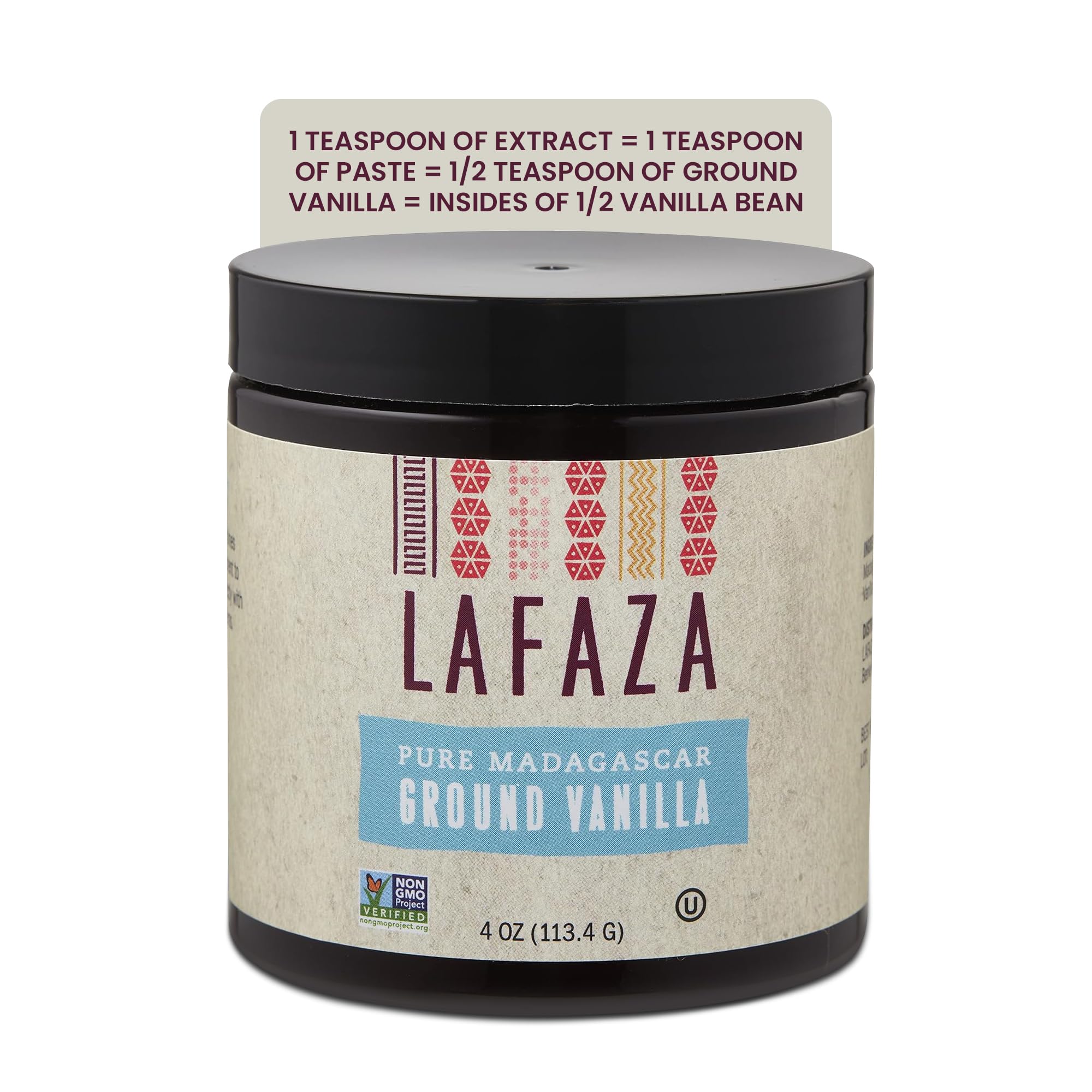 Lafaza Organic Madagascar Bourbon Pure Ground Vanilla Bean Powder, 1oz