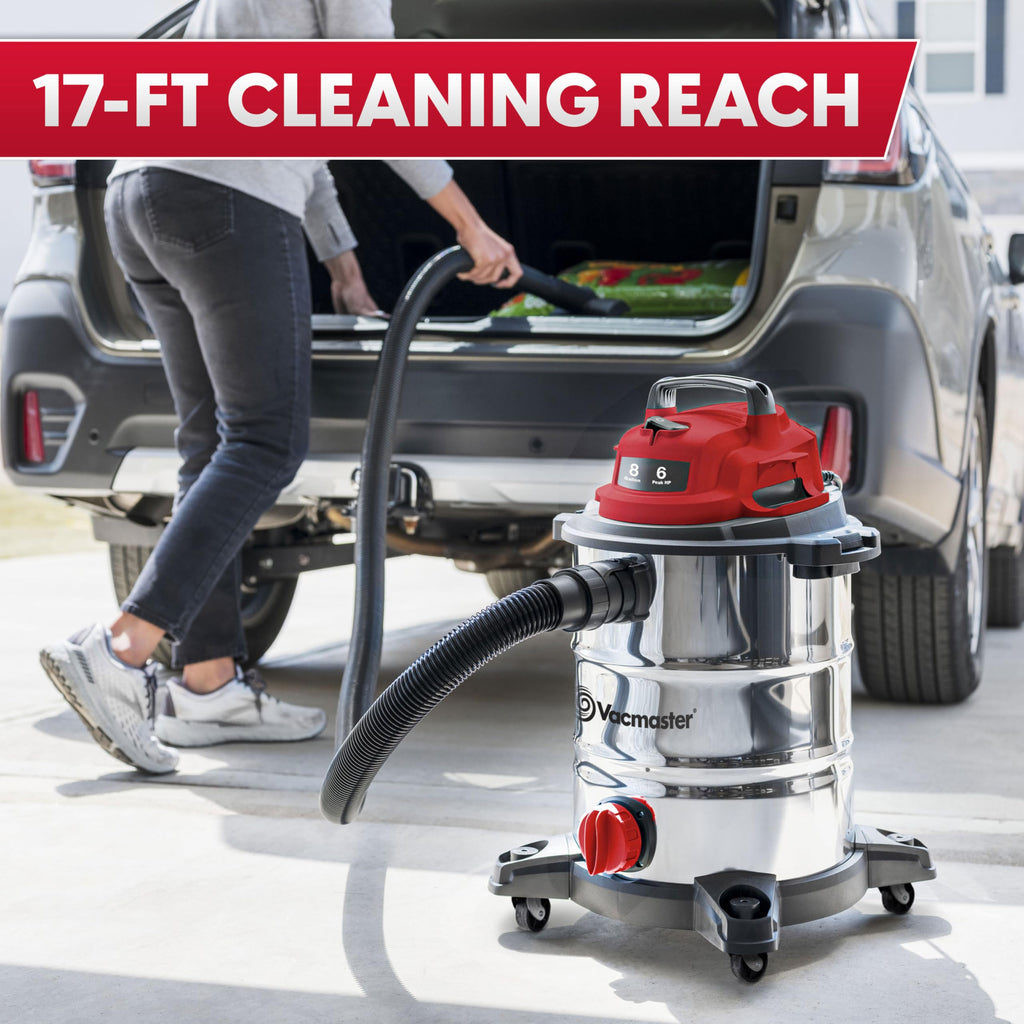 Vacmaster 5-Gallon* 4 Peak HP Stainless Steel Wet/Dry Vacuum – VOC508S 1101