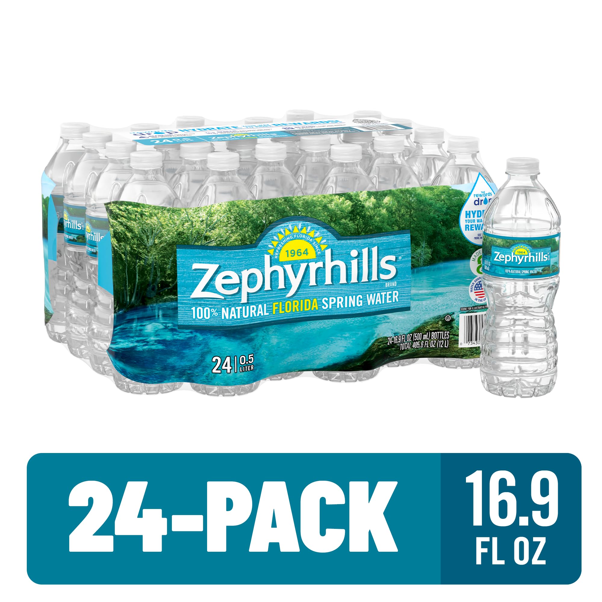 Zephyrhills Spring Water, 8 oz Mini Bottles, 48 Pack (3 Cases)