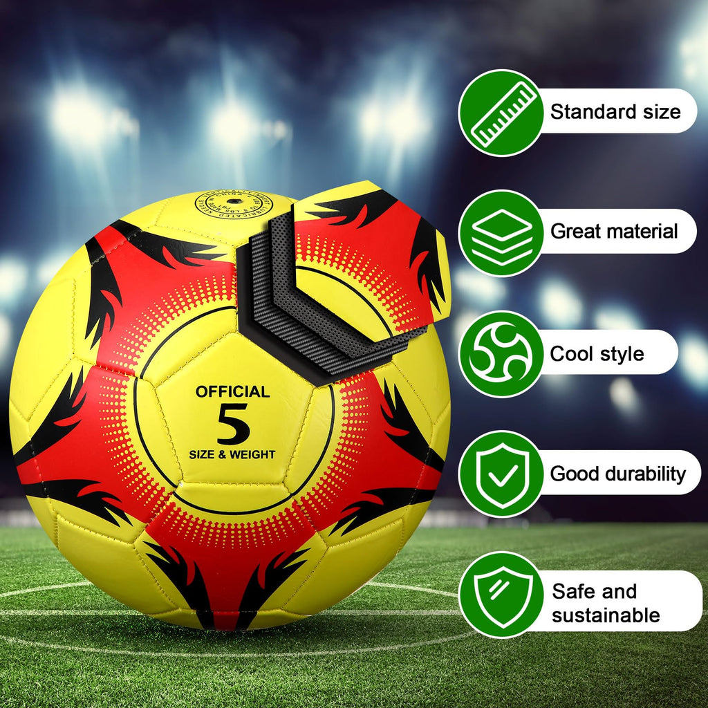 Lunmon 12 Pcs Bulk Soccer Balls with 2 Pump Official Size Deflated Ball Football for Indoor Outdoor Game Sports Training Adult Players Soccer Birthday Gift Global