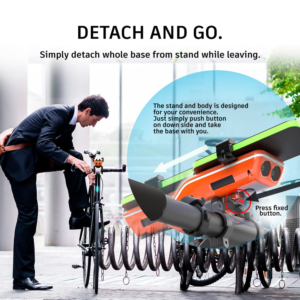 UPPEL Bluetooth Speaker Bicycle, Multifunctional Bike Phone Holder 10-in-1- LED Light - Bike Horn - Microphone - Ideal for Road & Mountain Bike (Black)