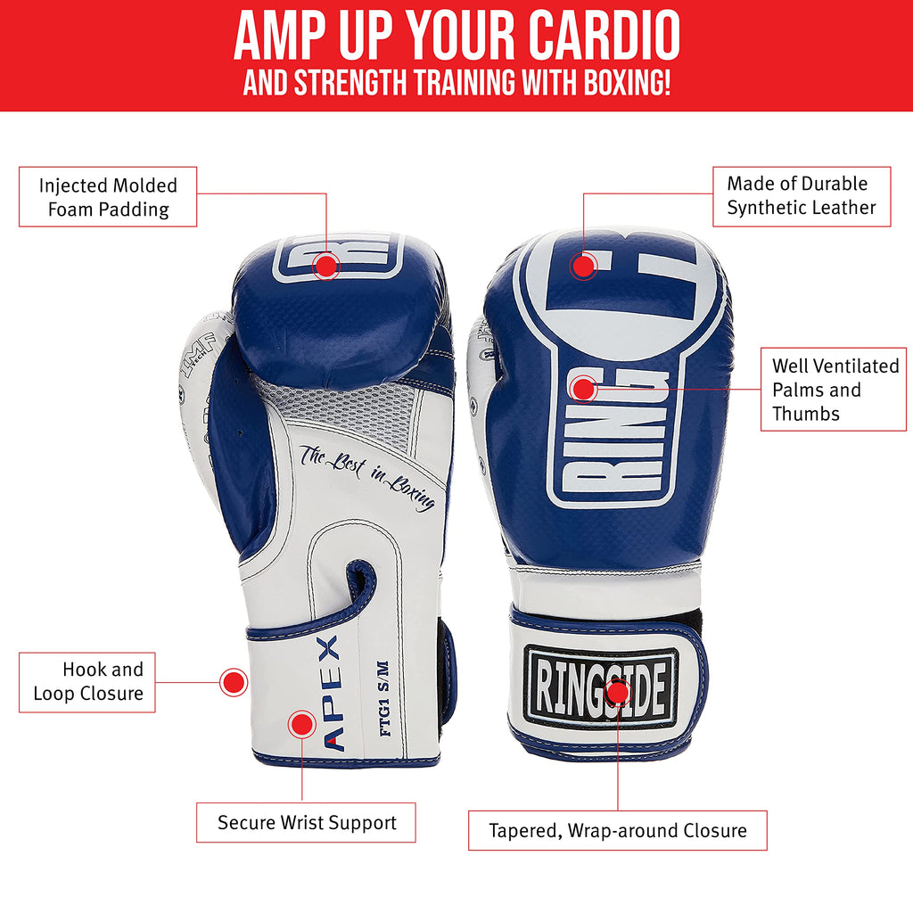 Ringside Apex Bag Gloves, IMF-Tech Boxing Gloves with Secure Wrist Support, Synthetic Boxing Gloves for Men and Women