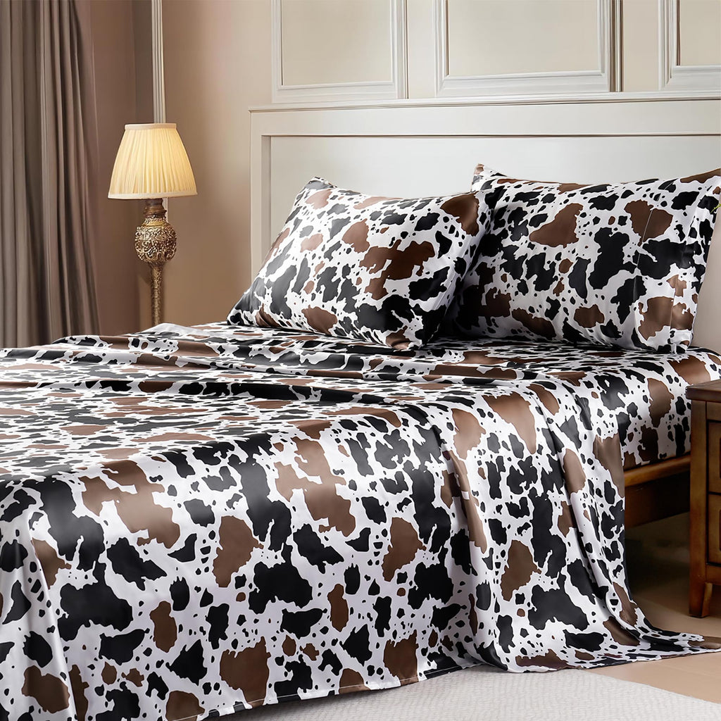 MR&HM Satin Sheets with Elastic Corner Straps, Twin Size 3-Piece Silky Bedding Set, Deep Pocket 15 Inches, Good for Hair & Skin (Twin, Black)