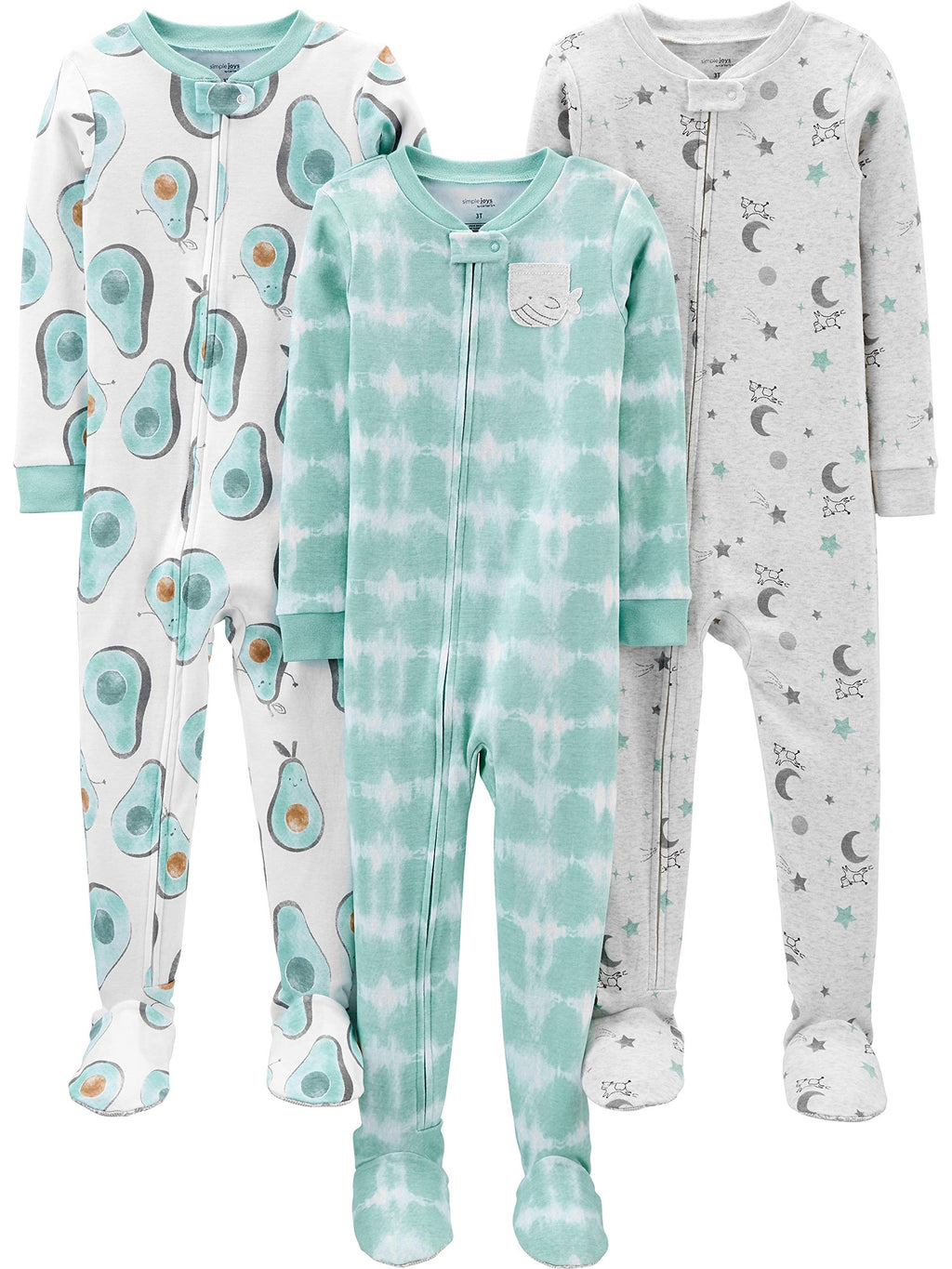 Simple Joys by Carter's Baby Boys 3 pack Snug Fit Footed Cotton Pajamas