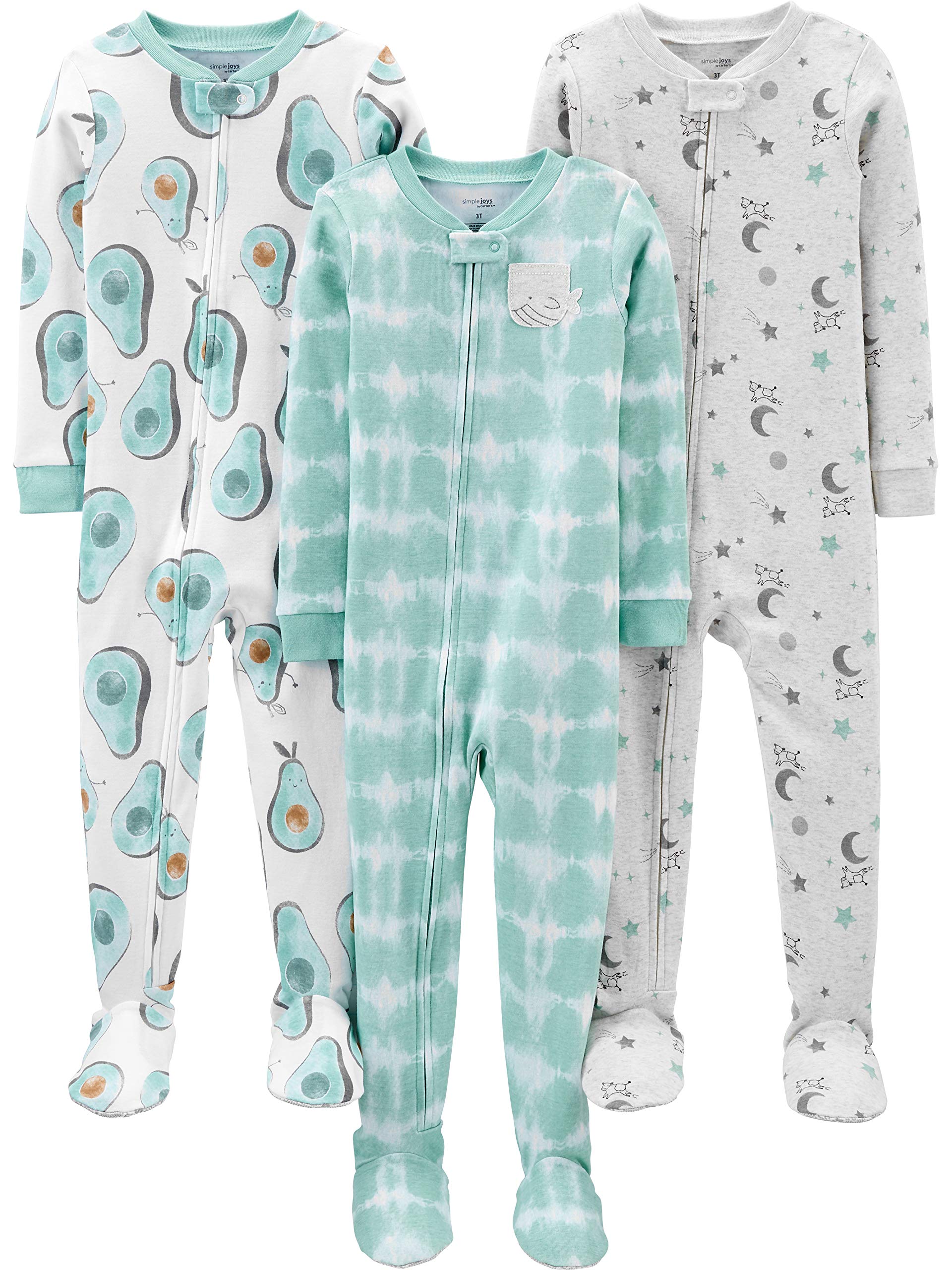 Simple Joys by Carter's Baby Boys 3 pack Snug Fit Footed Cotton Pajamas