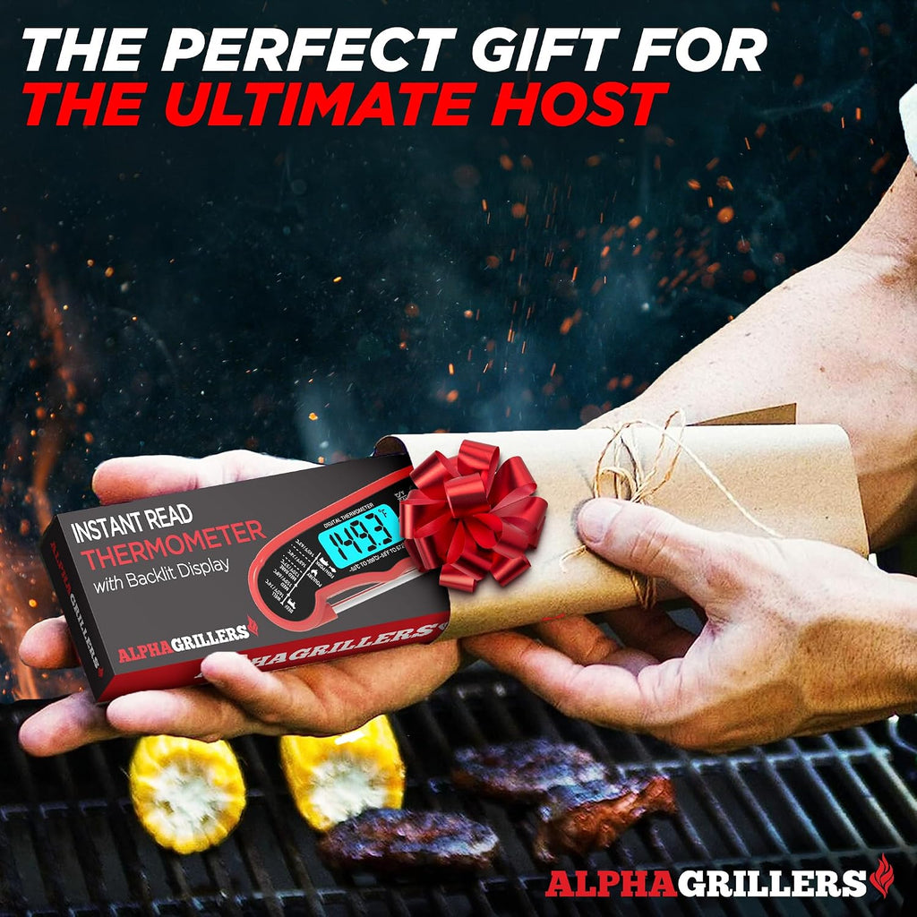 Alpha Grillers Meat Thermometer Digital – Instant Read Food Thermometer for Cooking & Grilling – Professional Kitchen Birthday Gifts for Men, Him, Dad, Husband, Boyfriend