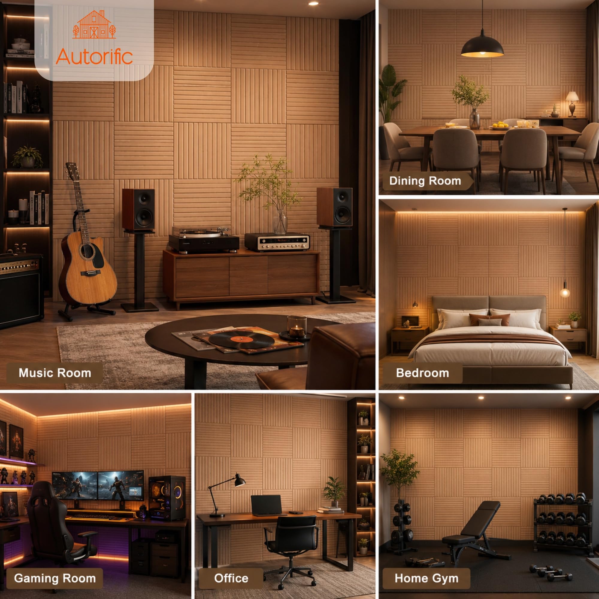 Art Acoustic Panels for Wall,5 Pack Sound Absorbing Panels,47.2” x 23.6” Soundproof Wall Panels,High-Density Acoustic Wall Panels,Decorative Sound Panels with Wood-Look