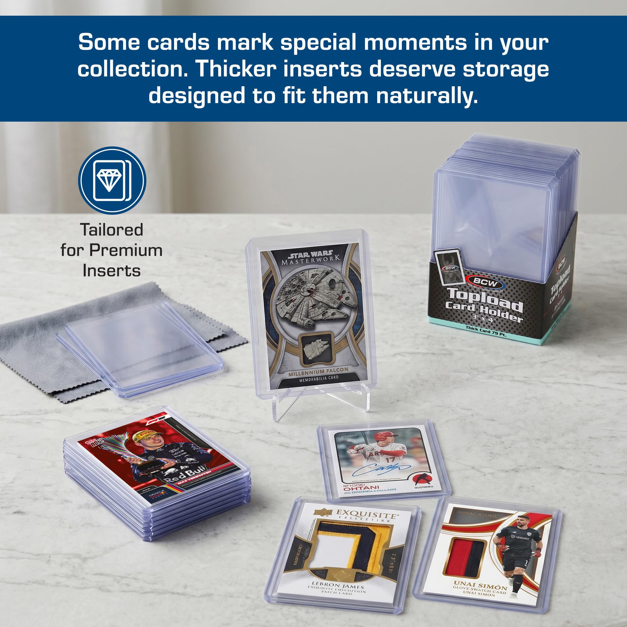 BCW 108 PT. Thick Card Topload Holder - Pack of 1 | Durable Rigid PVC Toploader | Toploaders for Memorabilia, Jersey, Patch, and Relic Cards