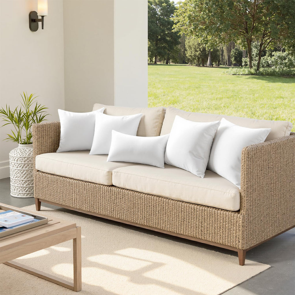 MIULEE 12x20 Outdoor Pillows,Set of 4 Throw Pillows Waterproof,Soft Support Throw Inserts Decorative Water Resistant for Patio Furniture and Garden