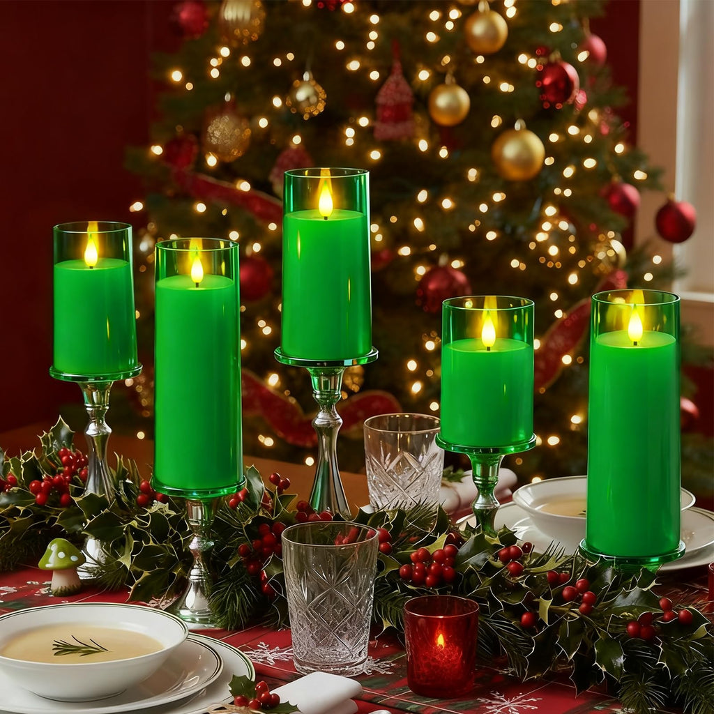 Raycare Flameless Candles Battery Operated with Remote Timer, Acrylic Flickering LED Pillar Candle for Christmas, Wedding, Home Decor, Gift for Family and Friend, White, Set of3