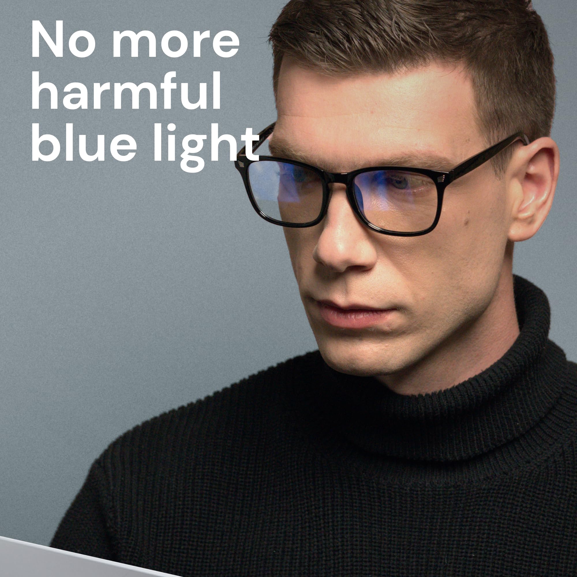 Gaoye Transparent, Clear Blue Light Glasses for Computer & Gaming - Anti UV Ray Lenses, Scratch-Resistant & Comfort Fit