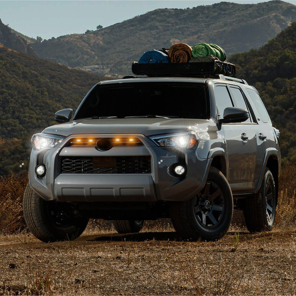 Seven Sparta 4 PCS Grill Led Lights Compatible with Toyota 4Runner 2014-2024 TRD Pro Grille and 2014-2019 SR5, Premium, Limited, TRD Off-Road, Fuse and Instruction Included (Amber)