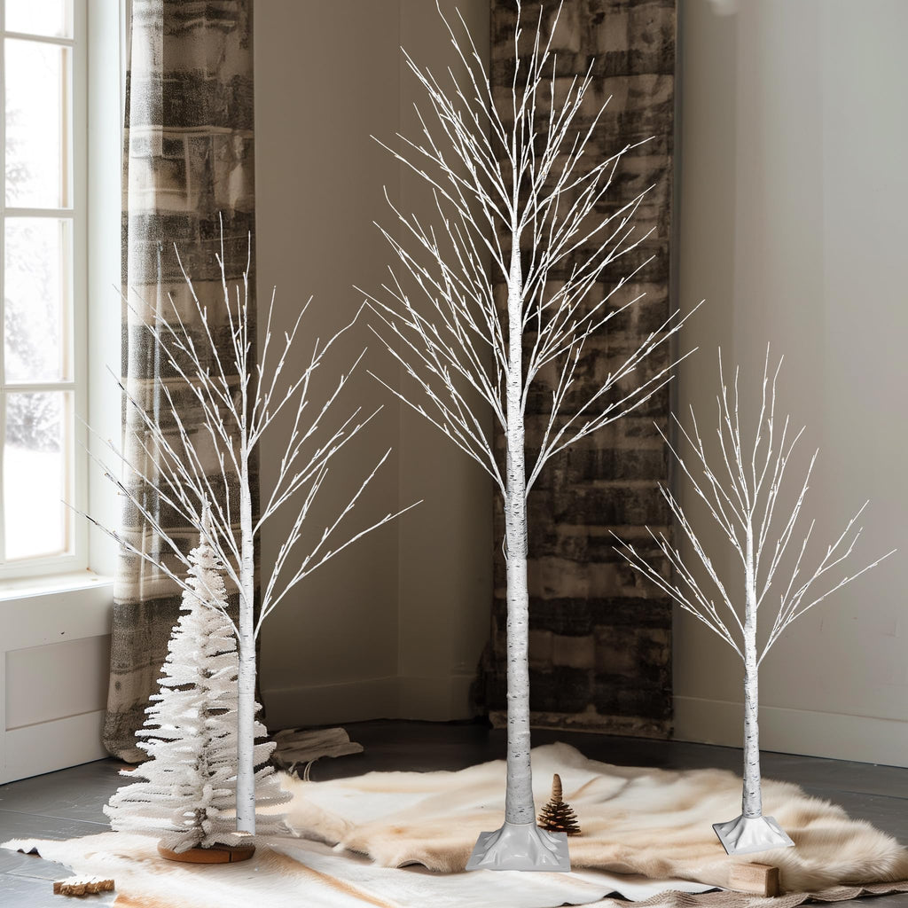 Dazzle Bright Lighted Tree, 6 Ft Birch Tree with Fairy Lights for Decoration Inside Outside, Birch Tree with 144 LED Lights for Christmas Holiday Wedding Home Room Decor, 2 Pack