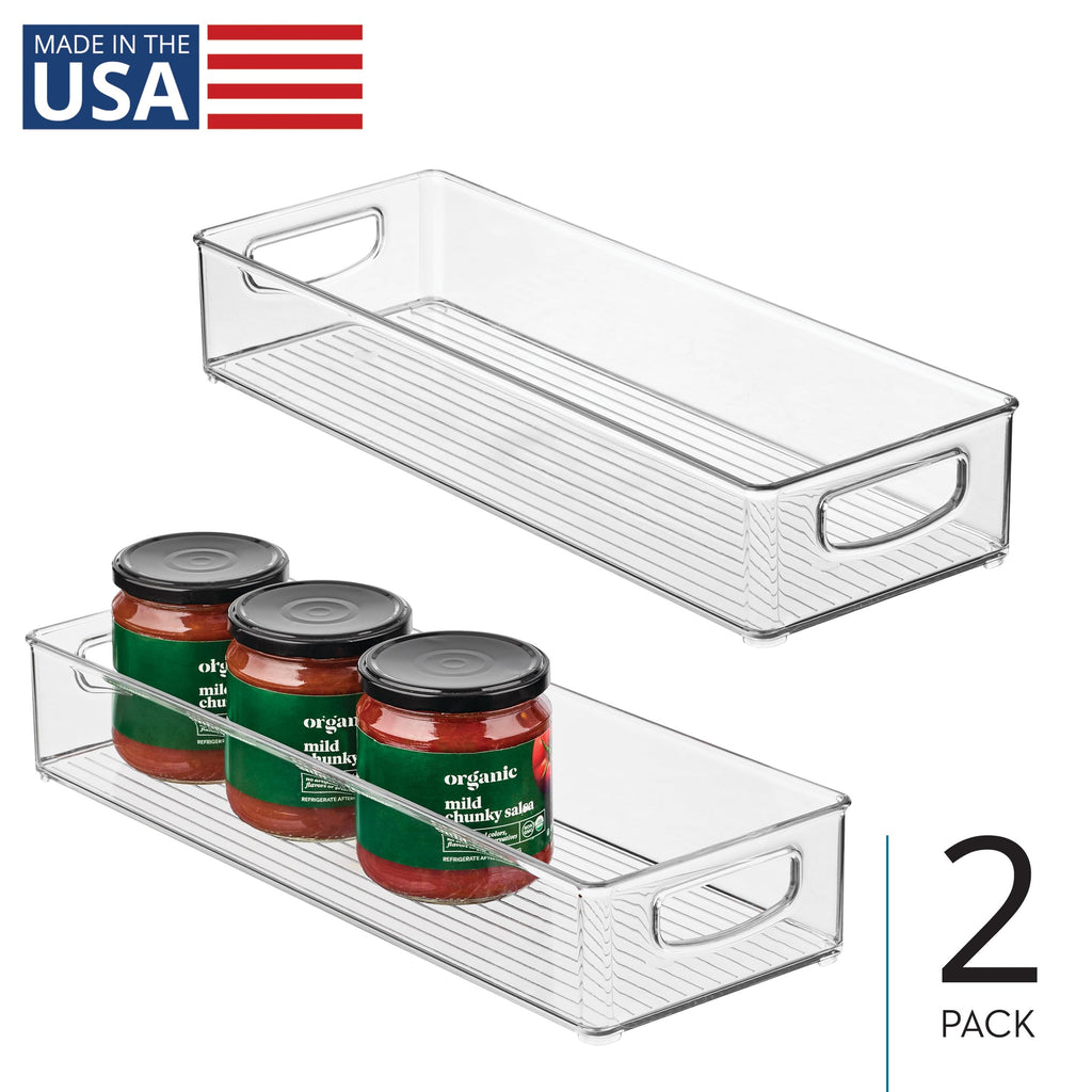 iDesign Slim Extra Long Clear Storage Bin | Narrow, Stackable, Kitchen or Pantry Organizer