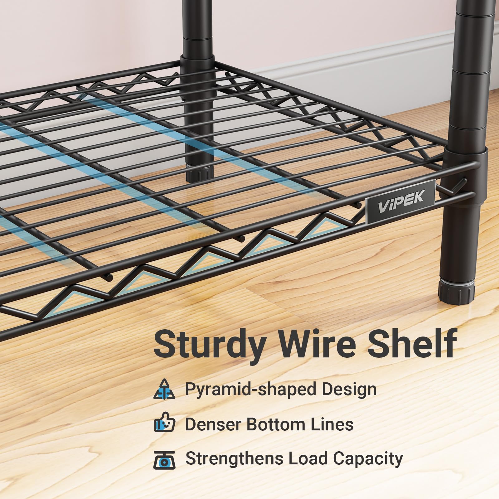 VIPEK Classic V6 Heavy Duty Clothes Rack, 7-Tier Garment Rack with Adjustable Shelves, Portable Closet Organizer with 4 Hanging Rods, Space-Saving, 850lbs Capacity, 68.9" L x 15.7" W x 76.4" H, Black