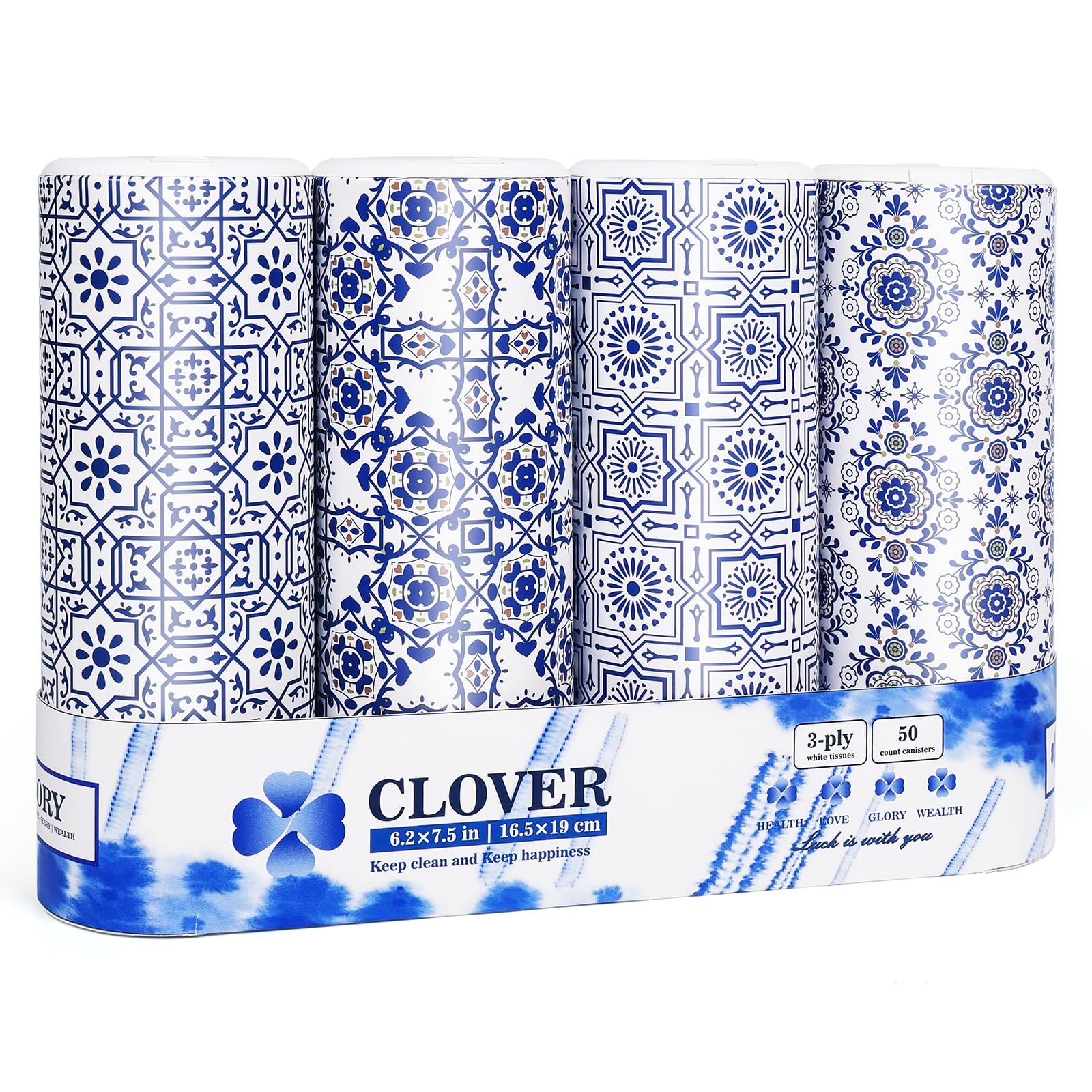 Car Round Canned Tissue Box Cup Holder Facial Tissues,Cylinder Tube Face Towel,4 Canister 3-Ply Car Napkins for Travel Tissue Bulk Fit Home,Office,School by CLOVER