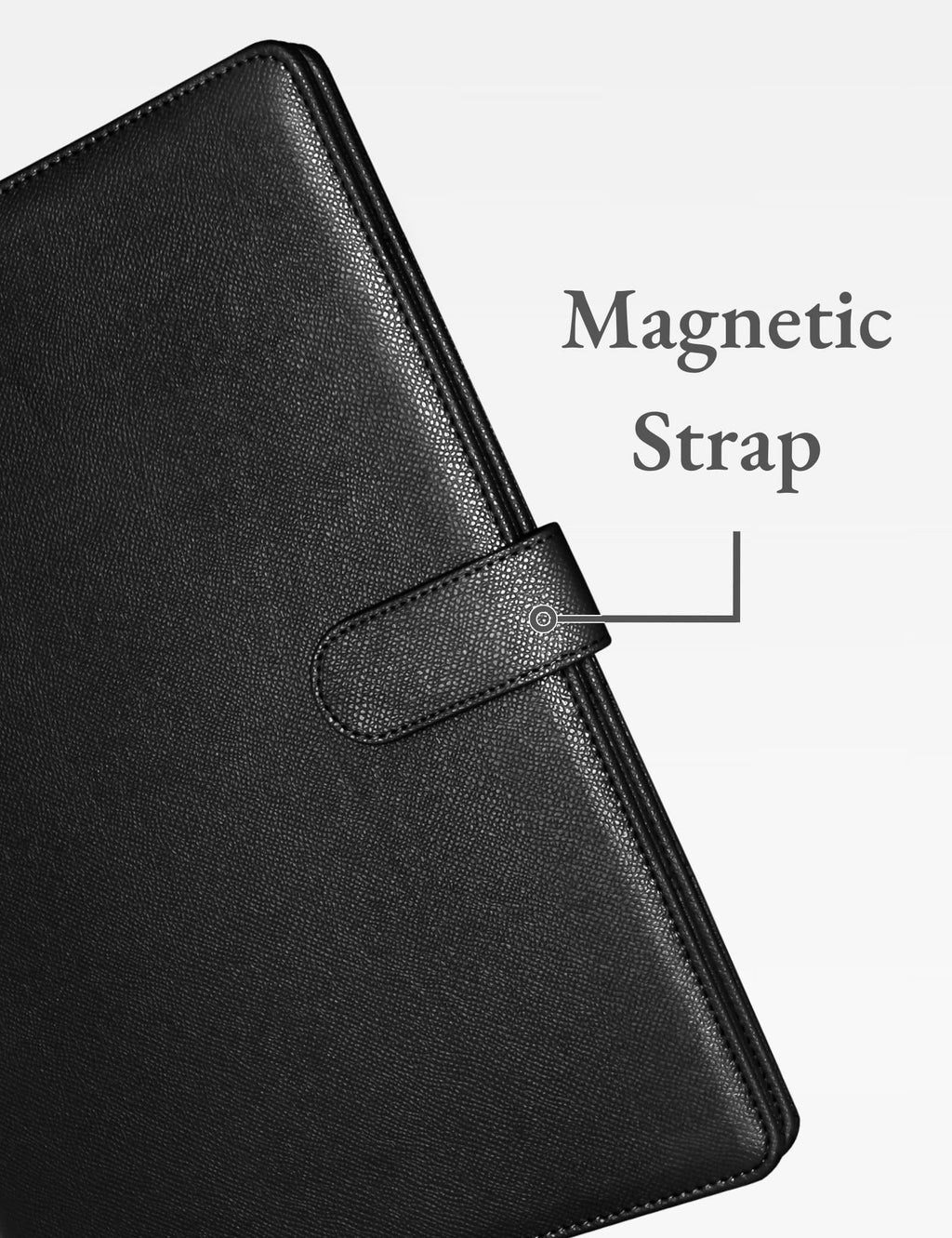 Padfolio Portfolio Resume Folder with Pocket, Premium Faux Leather Interview Writing Legal Pads Document Organizer Portfolio with Business Card Holder (Black)