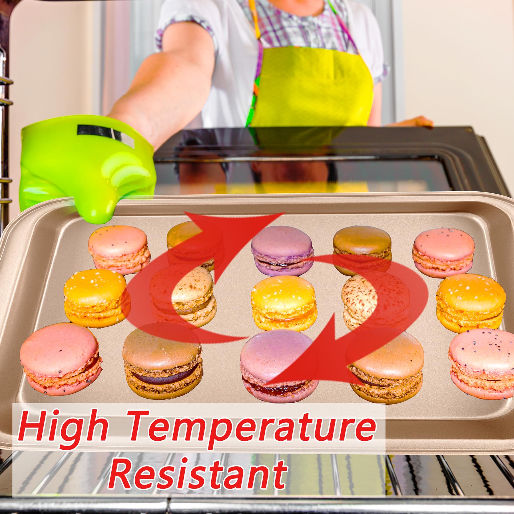 mobzio Kitchen 5-Piece Nonstick Bakeware Set - Round/Square Cake Pans, Muffin Pan, Loaf Pan, Roast Pan & Baking Sheets