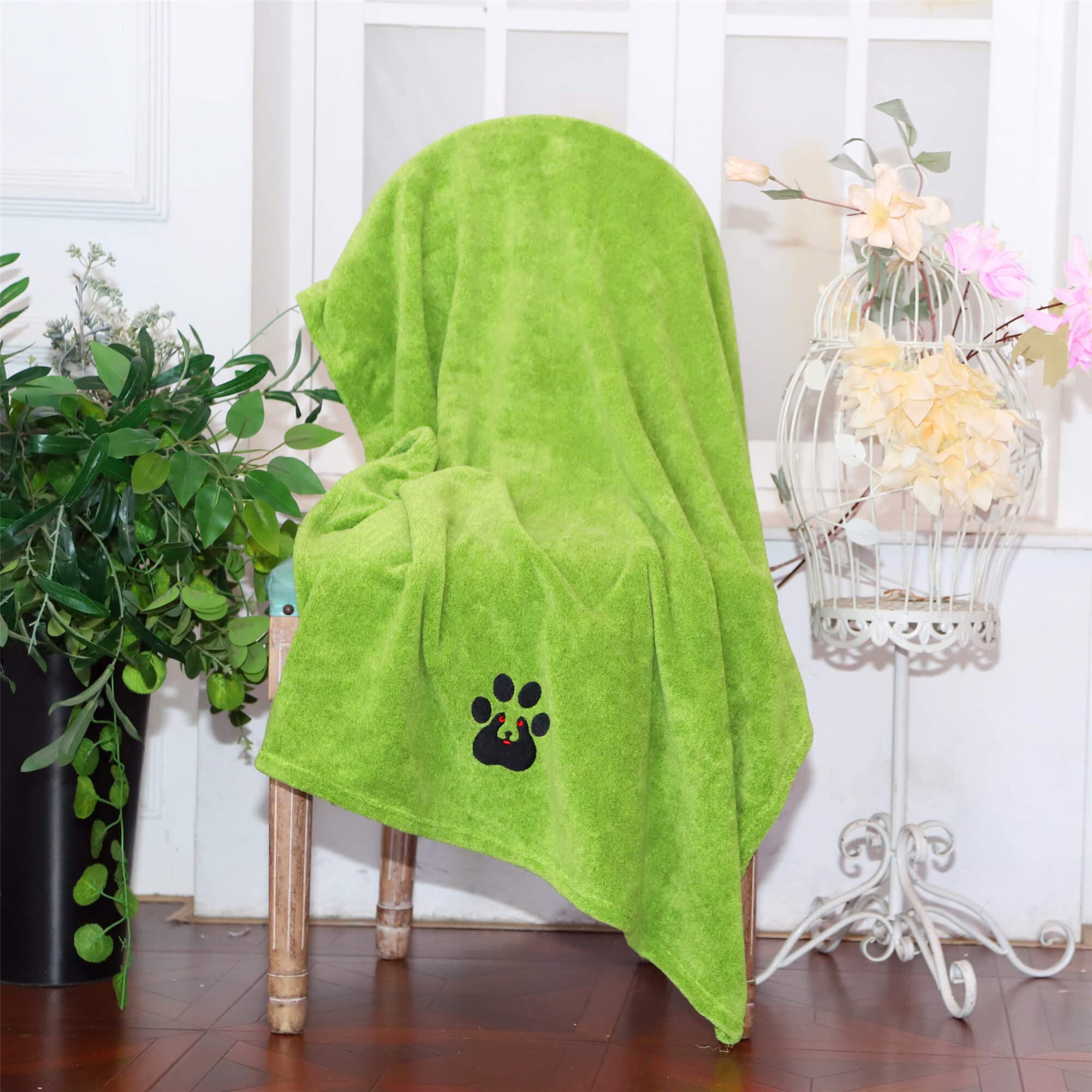 Dogvingpk Medium Dog Towel 4 Pack, Super Absorbent Soft Quick Drying Microfiber Pet Bath Towels for Medium & Small Dogs (M-36" * 28", 2Grey and 2Brown)
