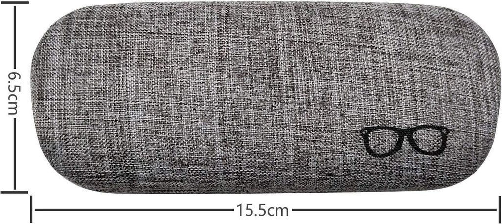 HSYMQ 3Pack Hard Shell Eyeglasses Case Protector Linen Fabrics Large Glasses Case Concise