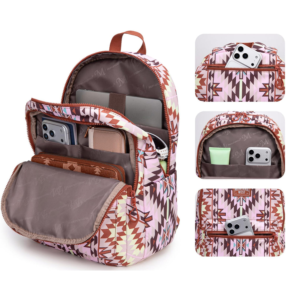 Montana West Backpack Purse for Women Western Aztec Backpack Purse Lightweight Casual Daypack for Travel