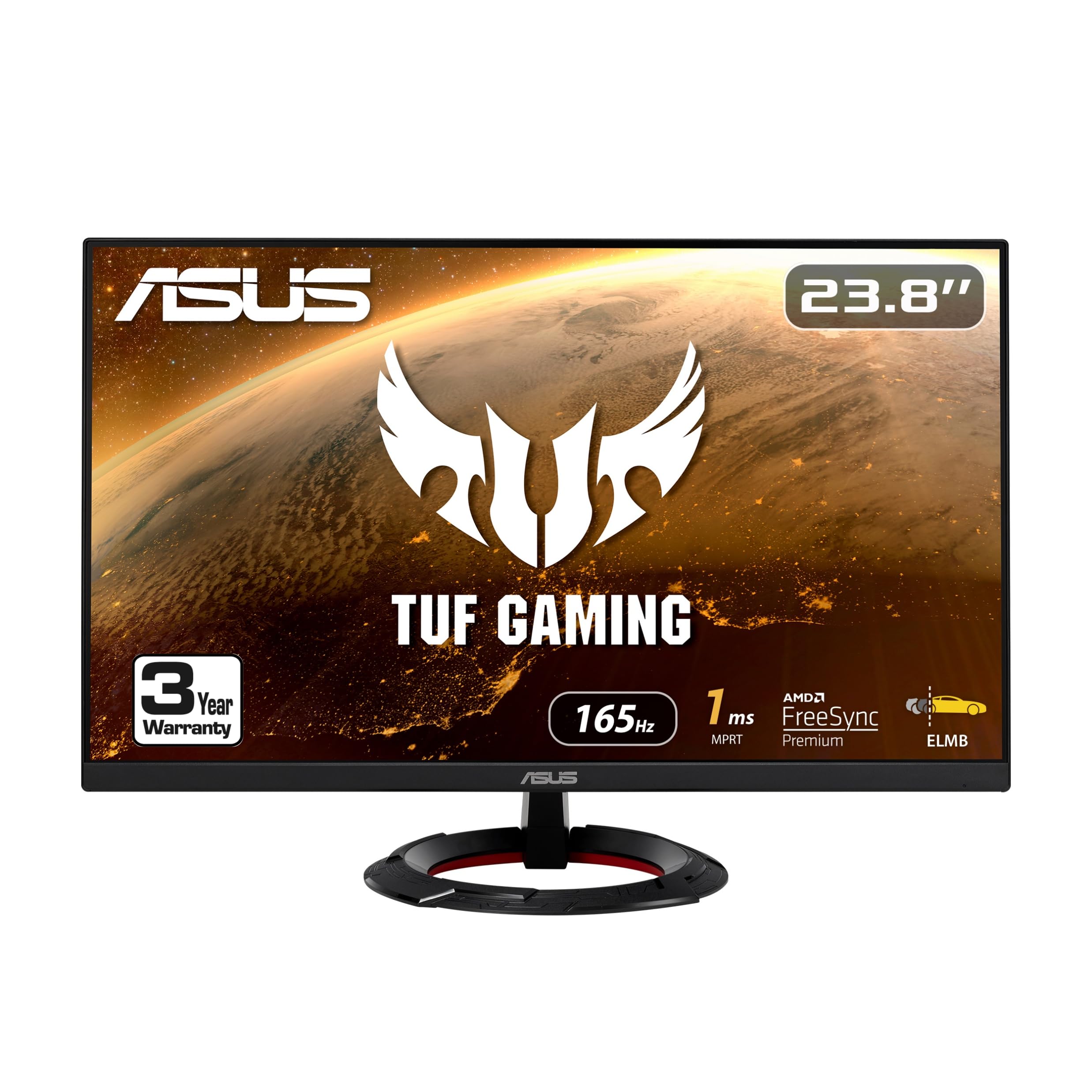 ASUS TUF Gaming 24” (23.8” viewable) 1080P Monitor (VG249QE5A) - FHD, 144Hz Overclock to 146Hz, IPS, Extreme Low Motion Blur Sync, 1ms, Speakers, Variable Overdrive, DisplayWidget Center, 3yr Warranty