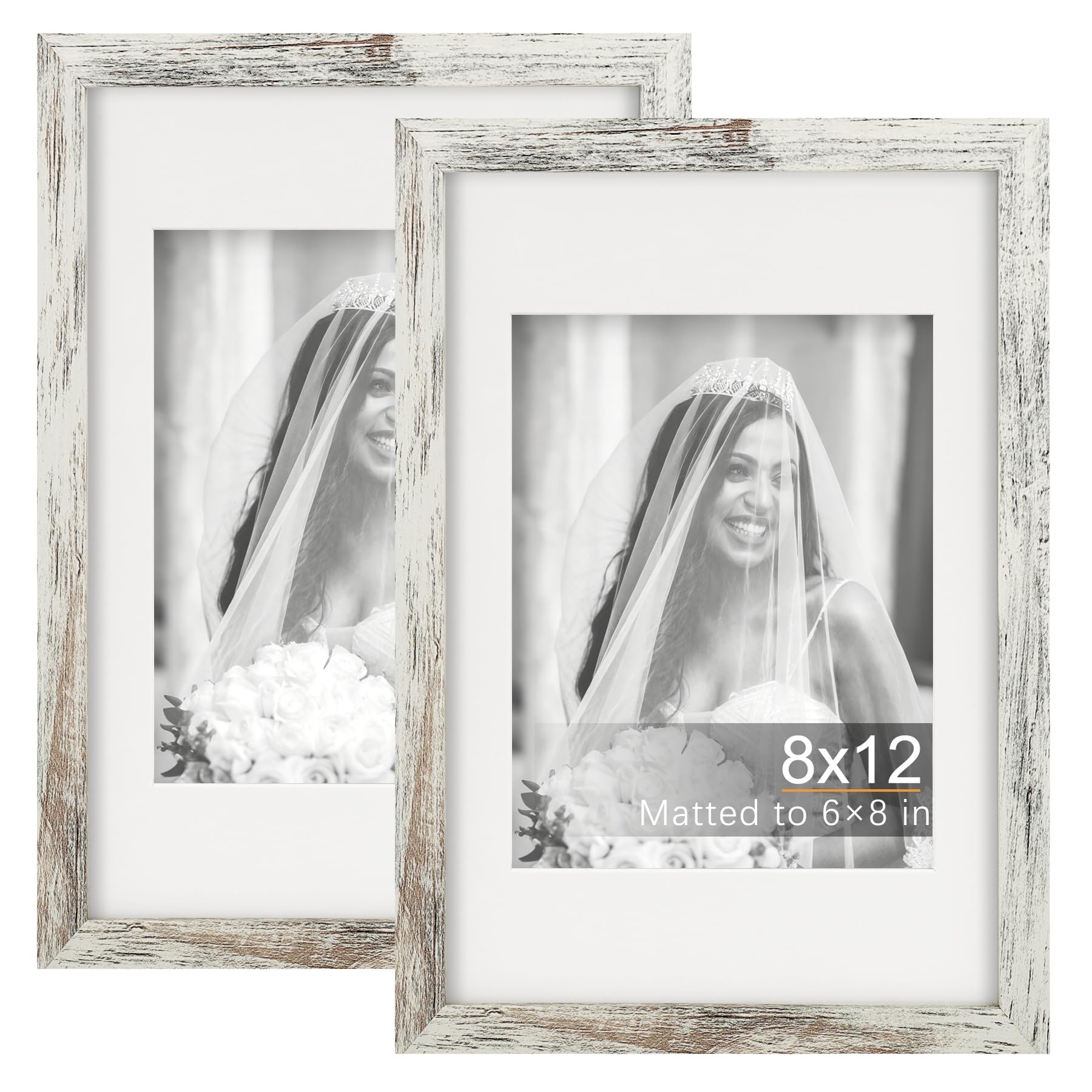 TOFOREVO Picture Frames 4x4 Set of 2 Black Wood Grain Photo Frame for Gallery Wall Mounting or Tabletop Display