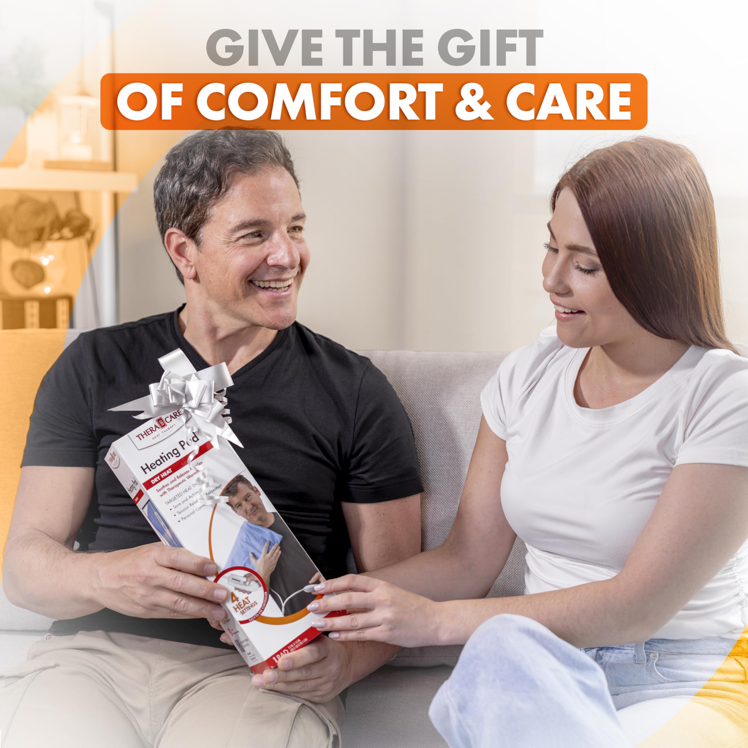 TheraCare Electric Heating Pad | Dry Heat Therapy | 4 Adjustable Heat Settings | 12" x 15" | Comfortable, Soft & Durable
