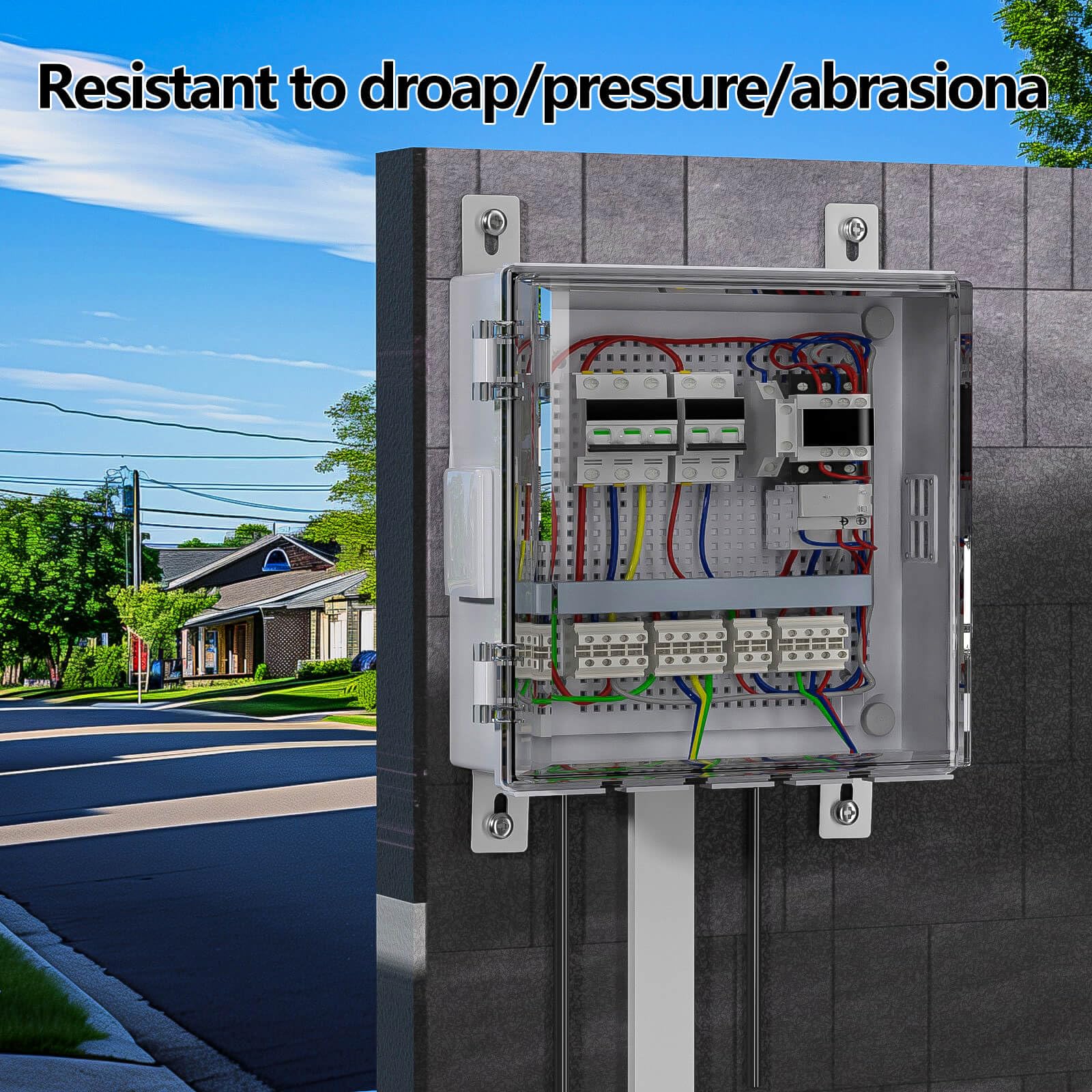 ABS Electrical Junction Box, Ventilated Design, Cable Grommets, IP65 Waterproof Enclosure, Indoor/Outdoor Use with Mounting Panel. (Clear Cover, 8.7"x6.7"x4.3")