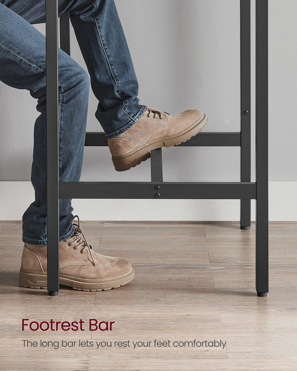 VASAGLE Bar Table, Kitchen Dining Table, High Top Pub Table, Bar Height Cocktail Table for Living Room Party, Sturdy Metal, 15.7 x 39.4 x 35.4 Inches for Narrow Spaces, Ebony Black and Ink Black
