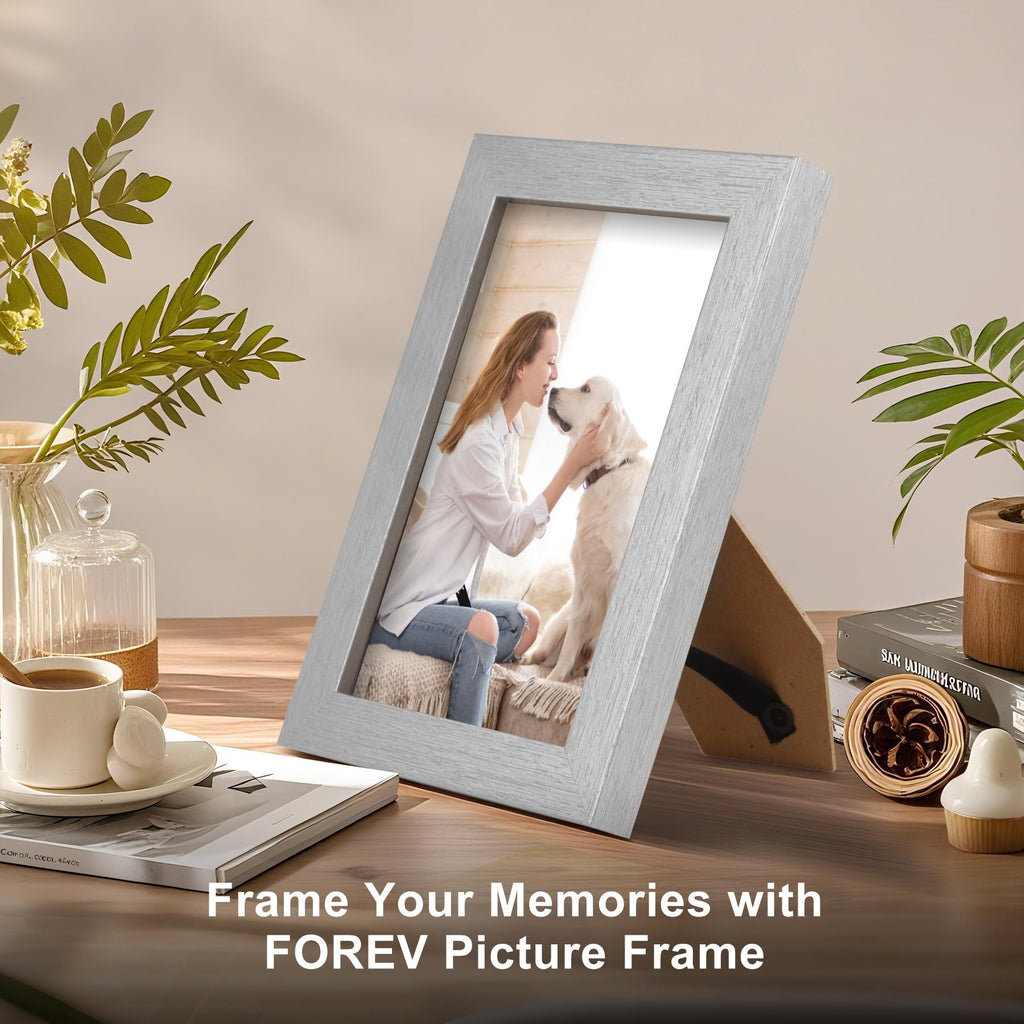 TOFOREVO Picture Frames 4x4 Set of 2 Black Wood Grain Photo Frame for Gallery Wall Mounting or Tabletop Display