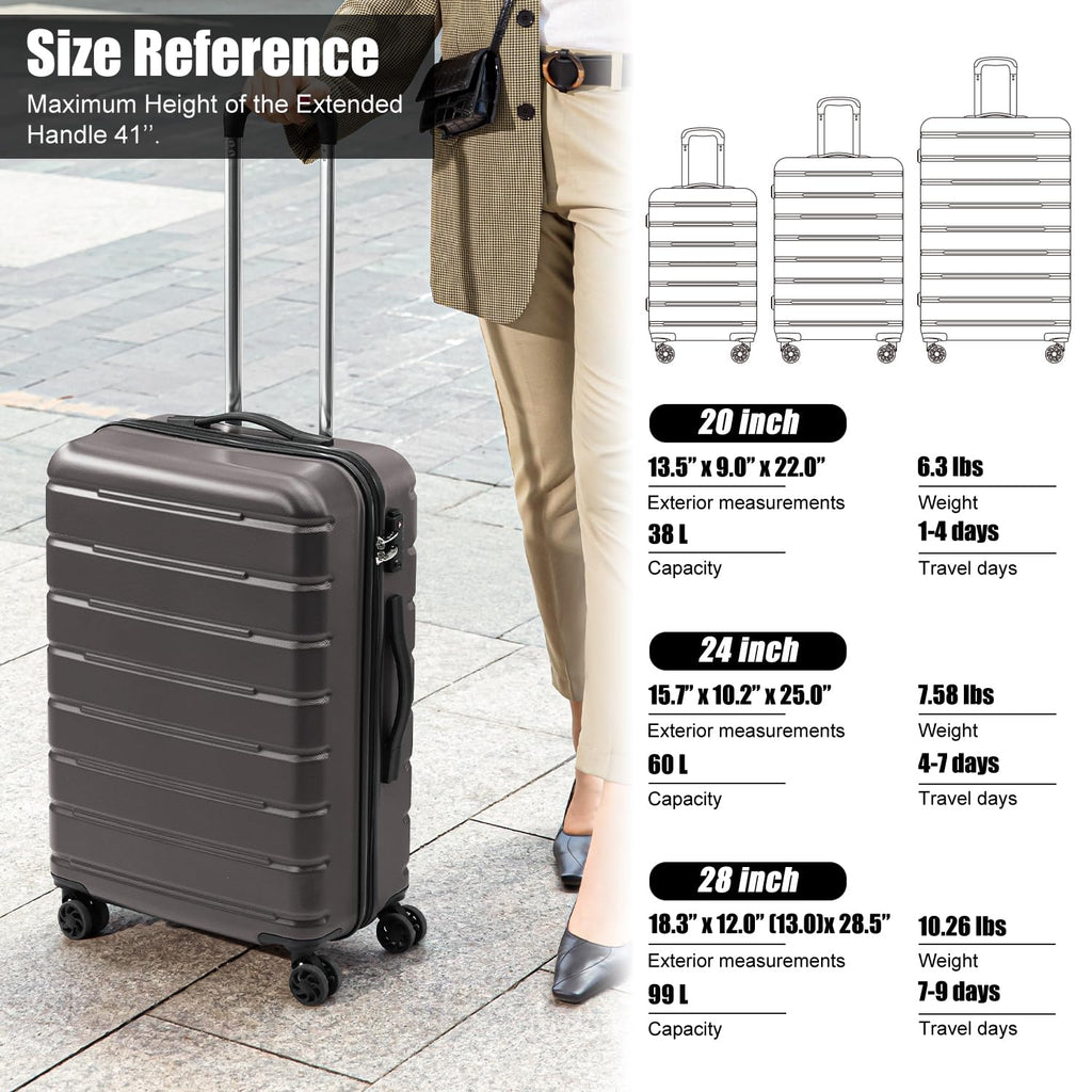 Coolife Luggage Suitcase Carry-on Spinner TSA Lock USB Port Expandable (only 28’’) Lightweight Hardside Luggage (Teal Blue, S(20in_carry on))