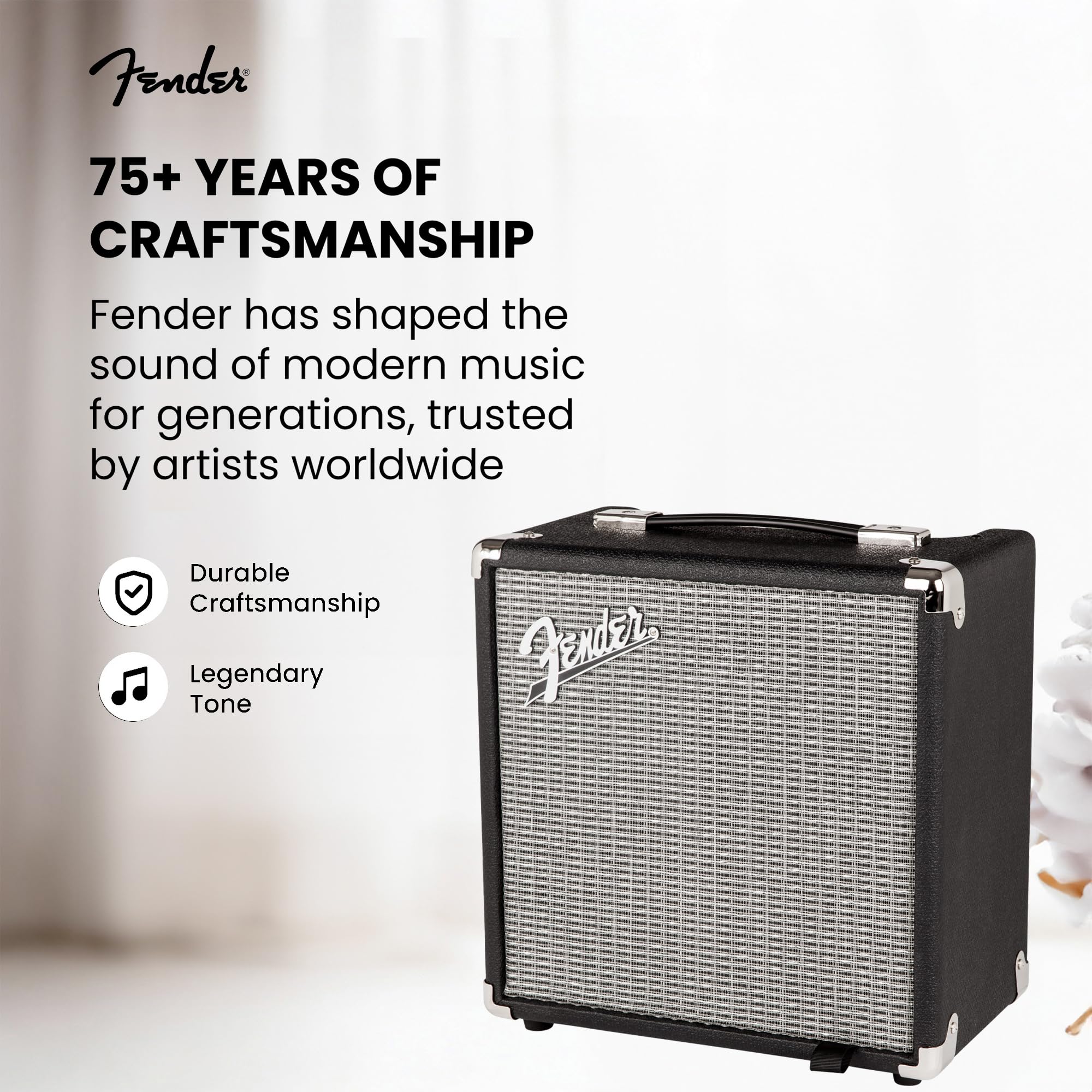 Fender Rumble 15 Bass Guitar Combo Amplifier Bundle with Instrument Cable and Austin Bazaar Instructional DVD