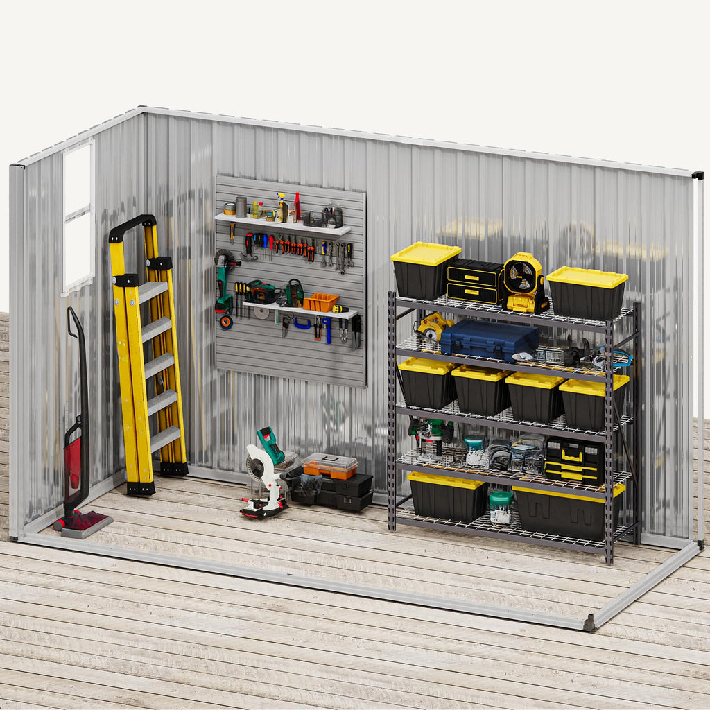 DWVO 6x4ft Outdoor Storage Shed, Lockable Metal Tool Storage Sheds, Waterproof Garden Sheds with Vents for Backyard, Patio, Garage, Lawn, Dark Gray