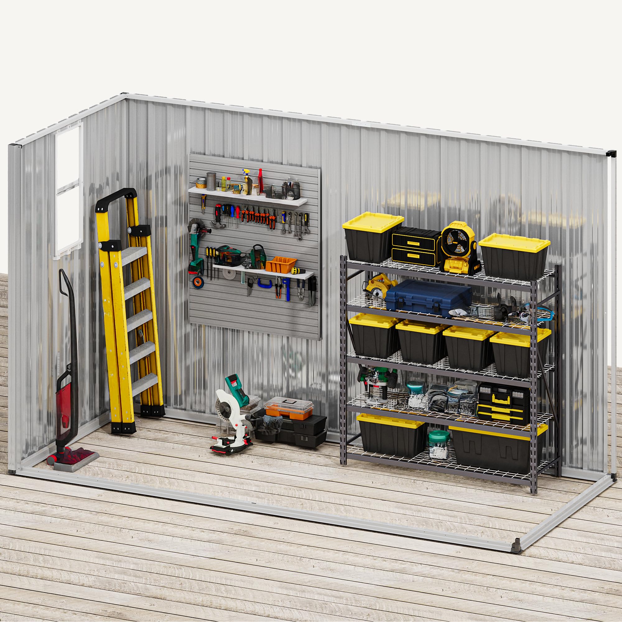 DWVO 6x4ft Outdoor Storage Shed, Lockable Metal Tool Storage Sheds, Waterproof Garden Sheds with Vents for Backyard, Patio, Garage, Lawn, Dark Gray