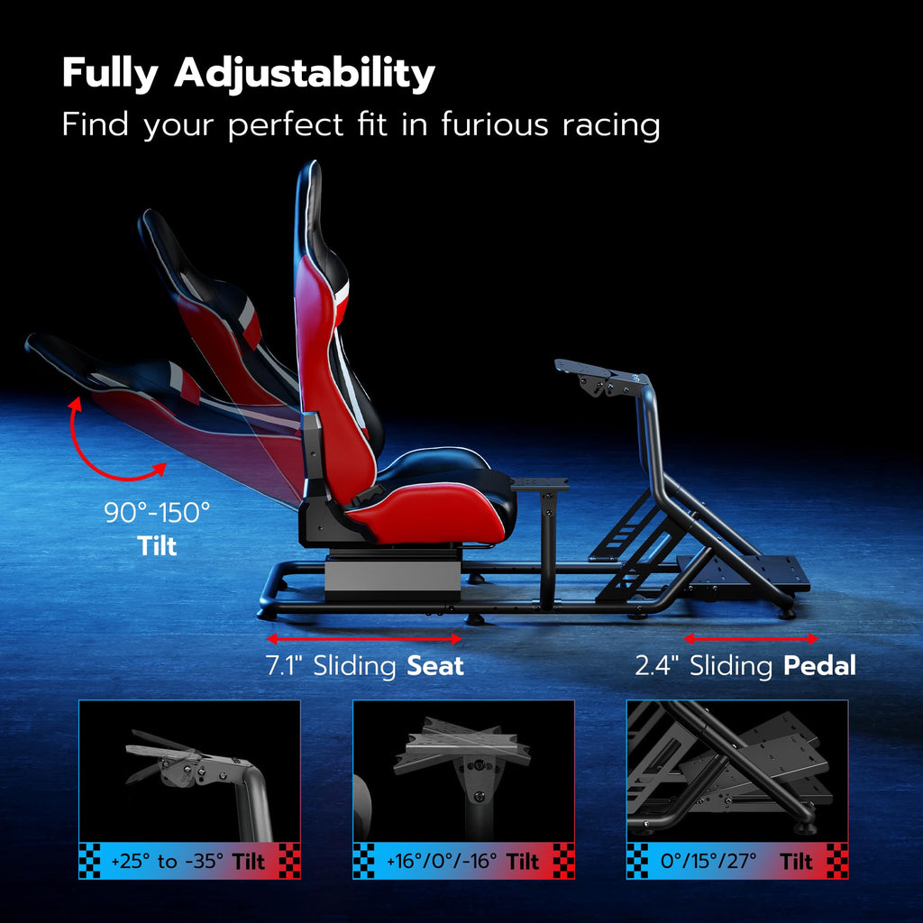 ARES WING Sim Racing Cockpit, Racing Wheel Stand with Seat, Formula and GT Racing Simulator Cockpit Compatible with Fanatec, Thrustmaster, Logitech, Moza Racing Games on PS5, PS4, Xbox and PC