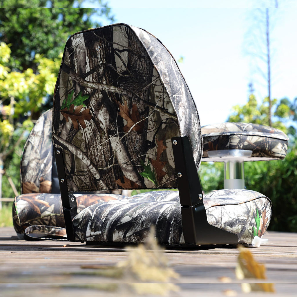 NORTHCAPTAIN Marine Boat Chair 2 Pack,Camo High Back Folding Fishing Boat Seat for Fishing, Bass/Jon/Pontoon Boats, 4 Mounting Screws Included