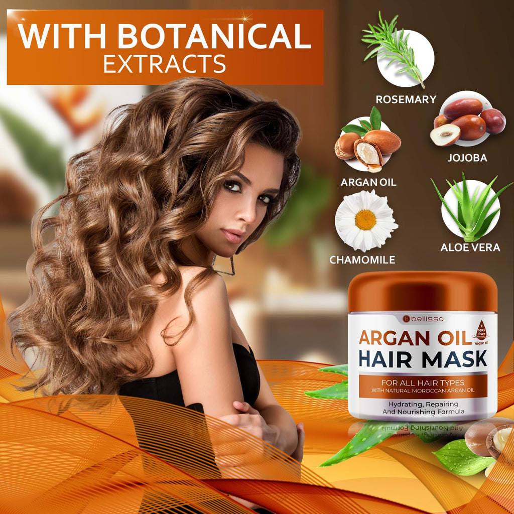 Apple Cider Vinegar Deep Conditioning Mask - Treatment for Dry Damaged Hair and Split End Repair - Sulfate Free Formula with Collagen, Keratin and Argan Oil - For Flaky Scalp and Dandruff Relief