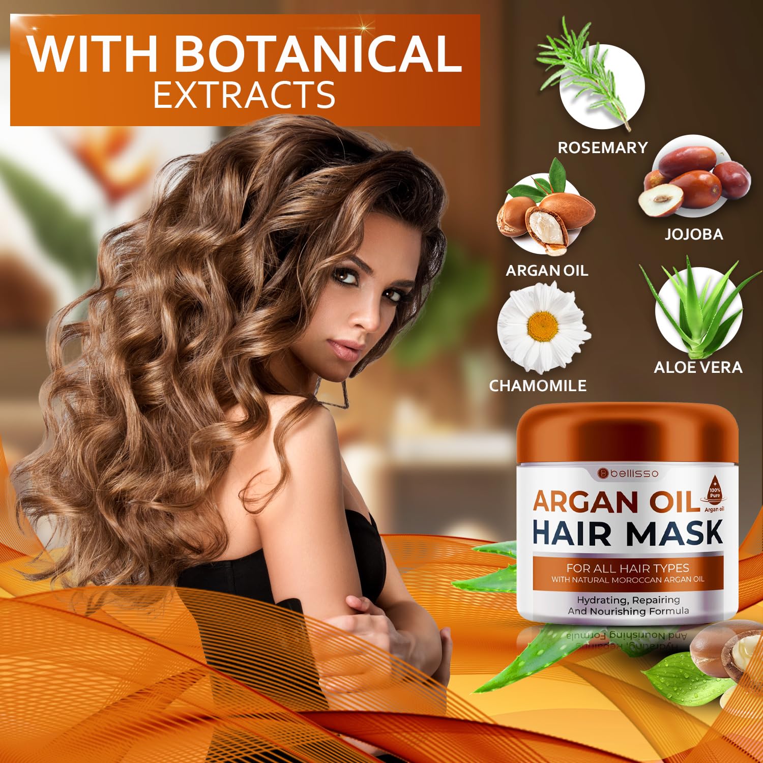 Apple Cider Vinegar Deep Conditioning Mask - Treatment for Dry Damaged Hair and Split End Repair - Sulfate Free Formula with Collagen, Keratin and Argan Oil - For Flaky Scalp and Dandruff Relief