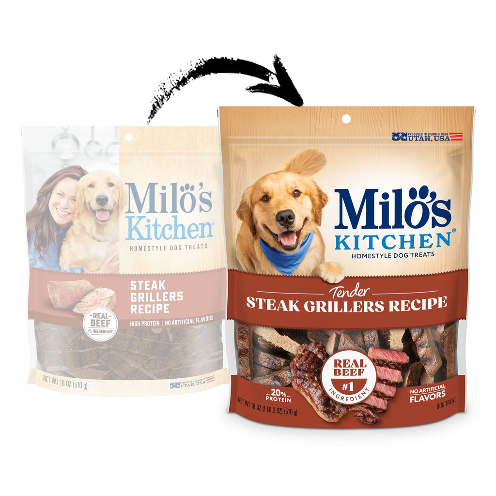 Milo's Kitchen Homestyle Dog Treats, Beef Sausage Slices, 10 Ounce, High Protein, No Artificial Flavors