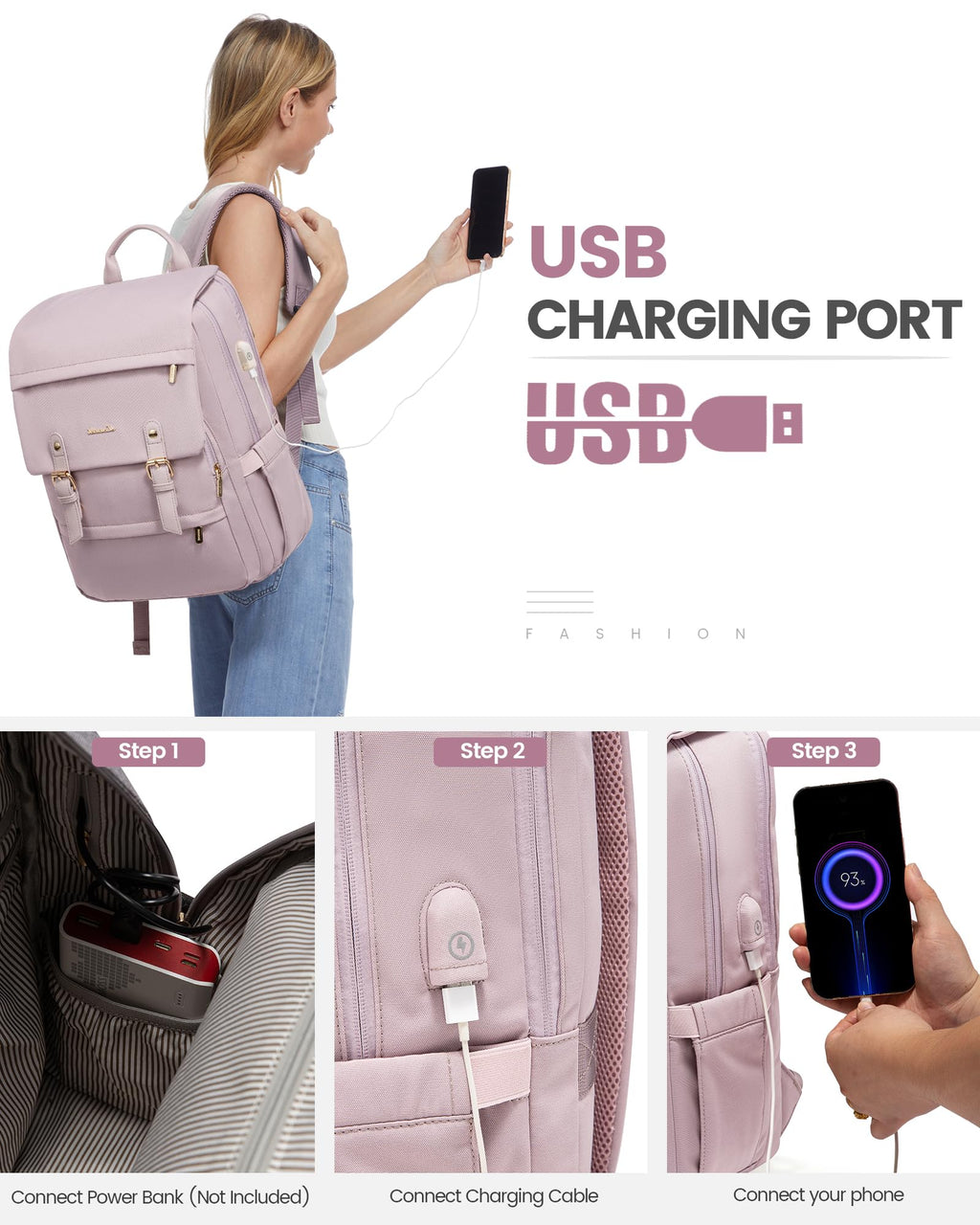 LOVEVOOK Laptop Backpack for Women, 15.6 Inch Vintage Travel Backpack Purse – Airline Approved Large Computer Bag, Lightweight for Nurse Teacher