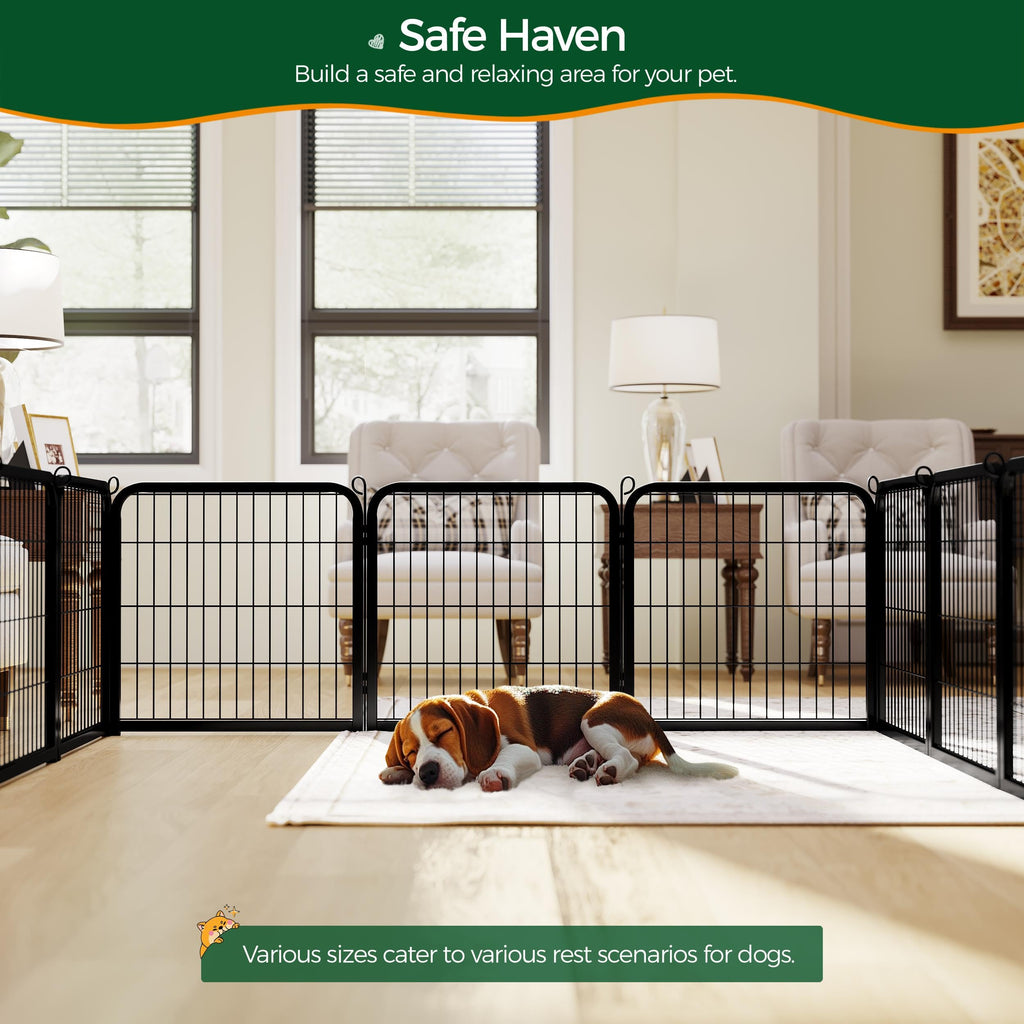Yaheetech Dog Playpen, 24 inch 2 Panels Dog Pen for Indoor Heavy Duty Puppy Exercise Pen Metal Pet Fence for RV Camping/Yard/Garden