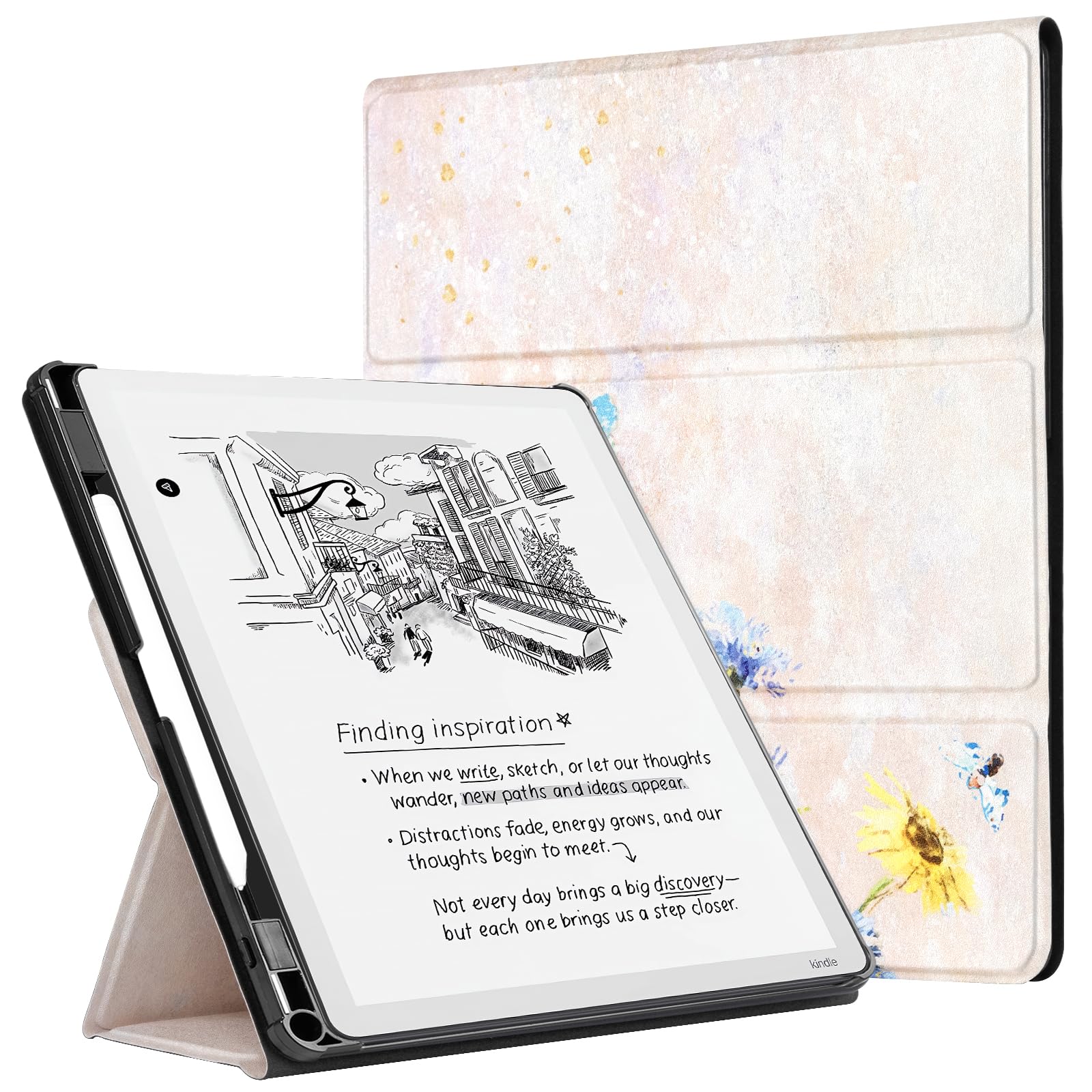 CoBak Stand Case for Kindle Scribe - Premium Folio Leather Cover with Pen Holder, Auto Sleep/Wake - Compatible with 10.2 Inch Kindle Scribe (2022/2024 Release)