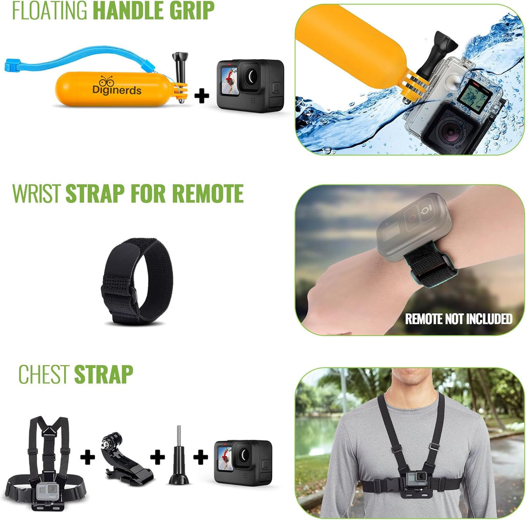 GoPro HERO13 Black Creator Edition - Includes Volta (Battery Grip, Tripod, Remote), Media Mod, Light Mod, Waterproof Action Camera + 64GB Card, 50 Piece Accessory Kit and 2 Extra Batteries
