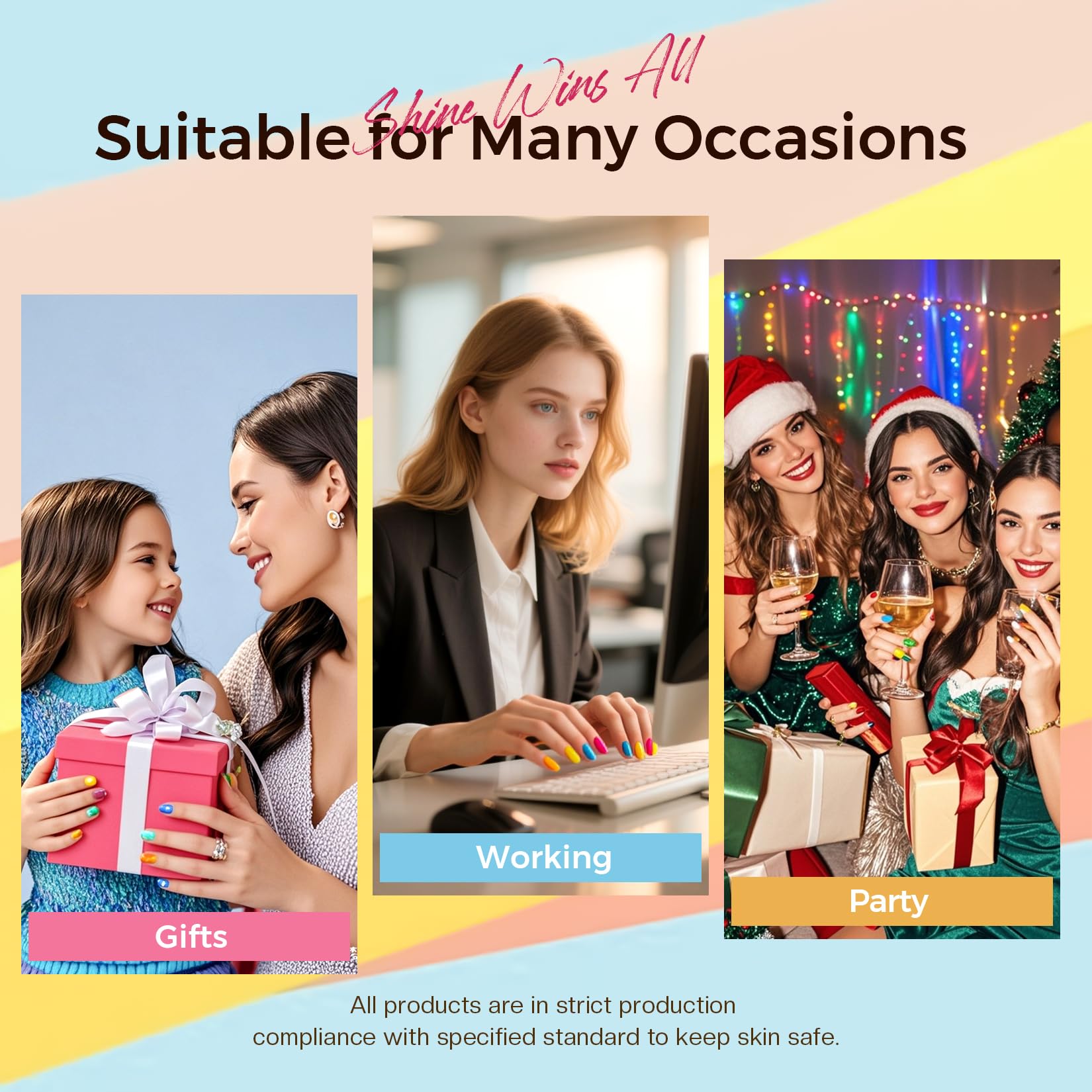 Morovan 15 Bright Color 0.27oz Air Quick Dry Long Lasting Nail Polish Gift Set for Women