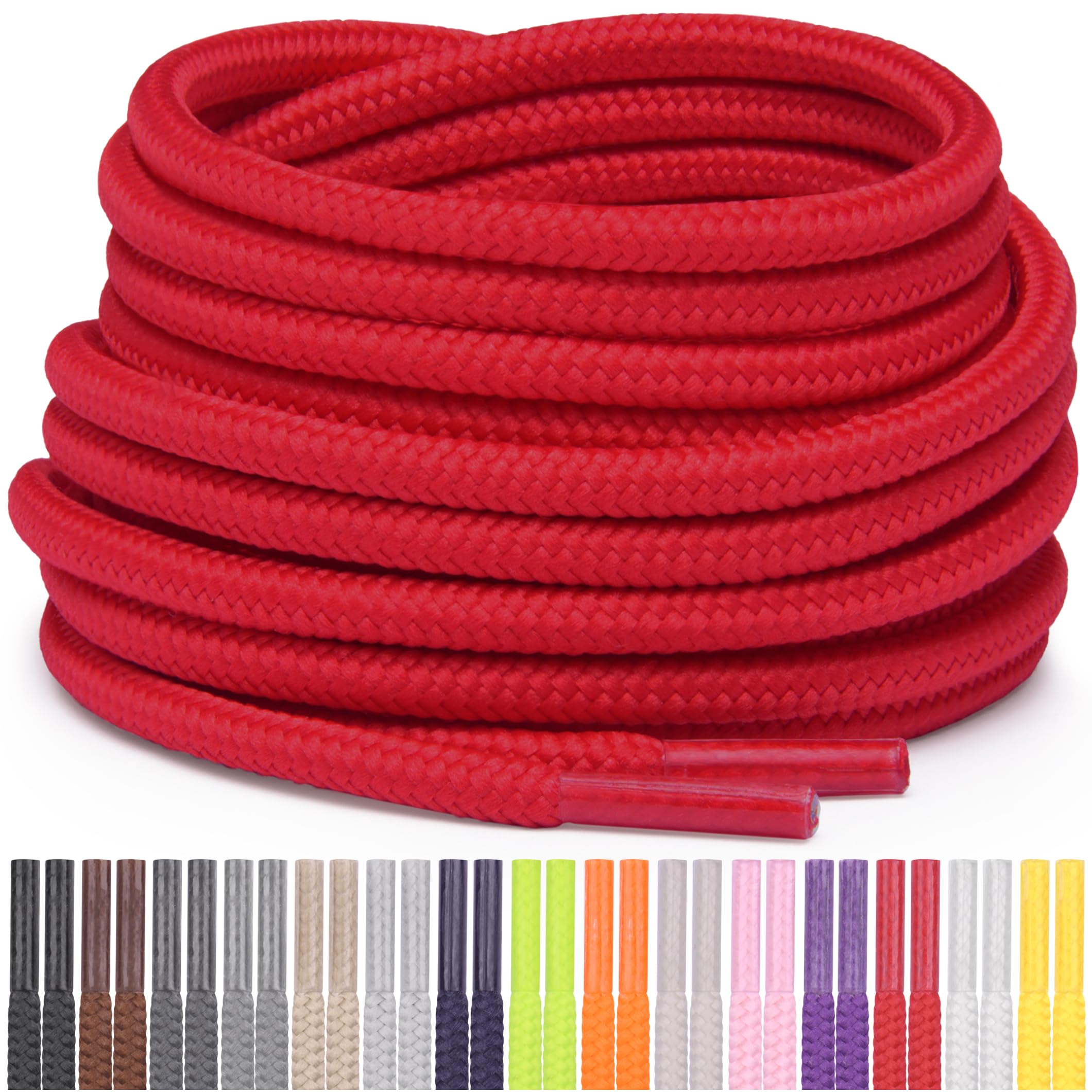 Miscly Round Shoelaces [1 Pair] 5/32″ Thick - For Shoes, Sneakers & Boots