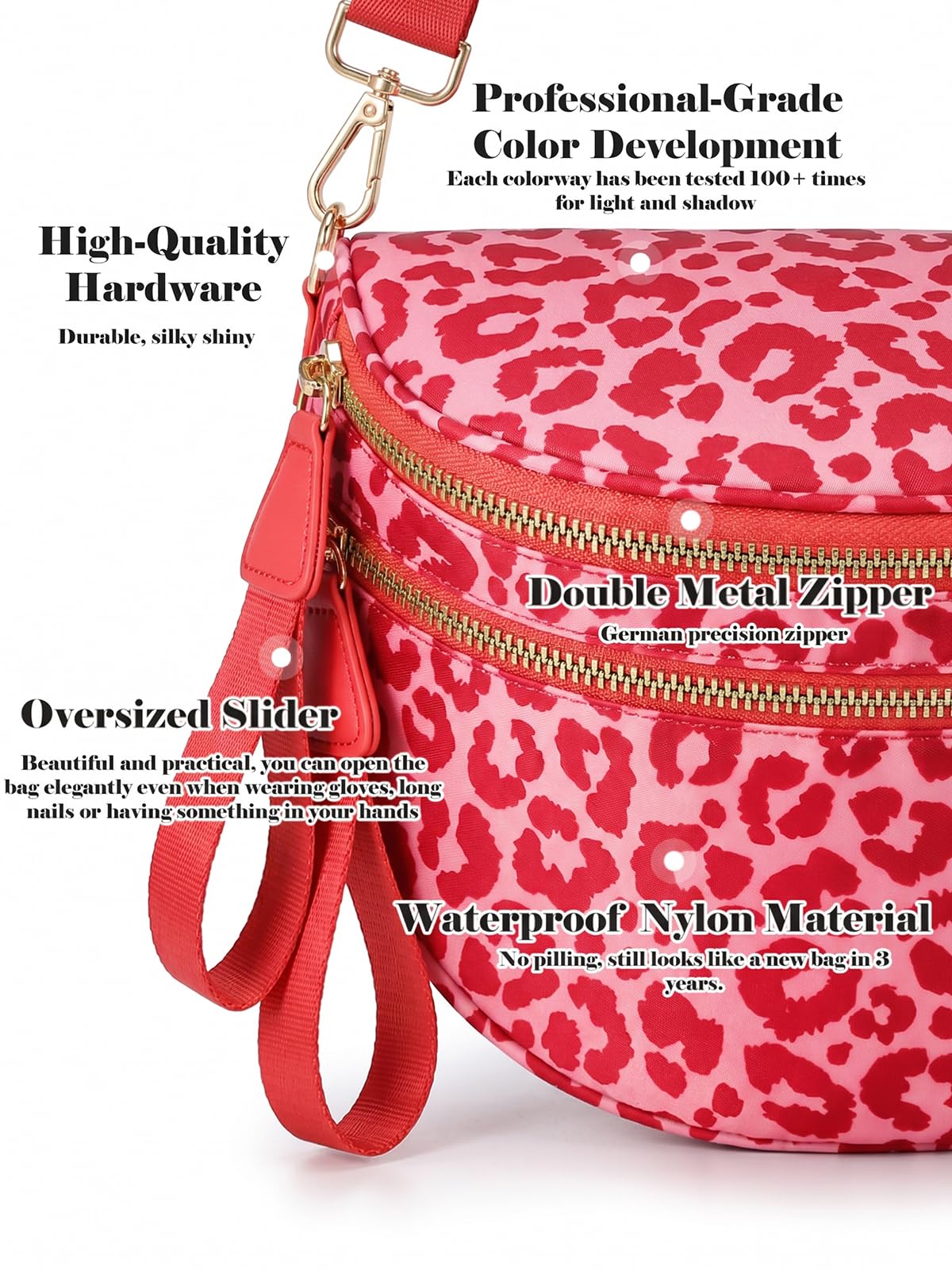 Pure Colour Crossbody Bag Bum Bag for Women,Spacious Purse Fanny Packs Belt Bag,Oversized Bum Bag (Bean Green Leopard Print Bum Bag)